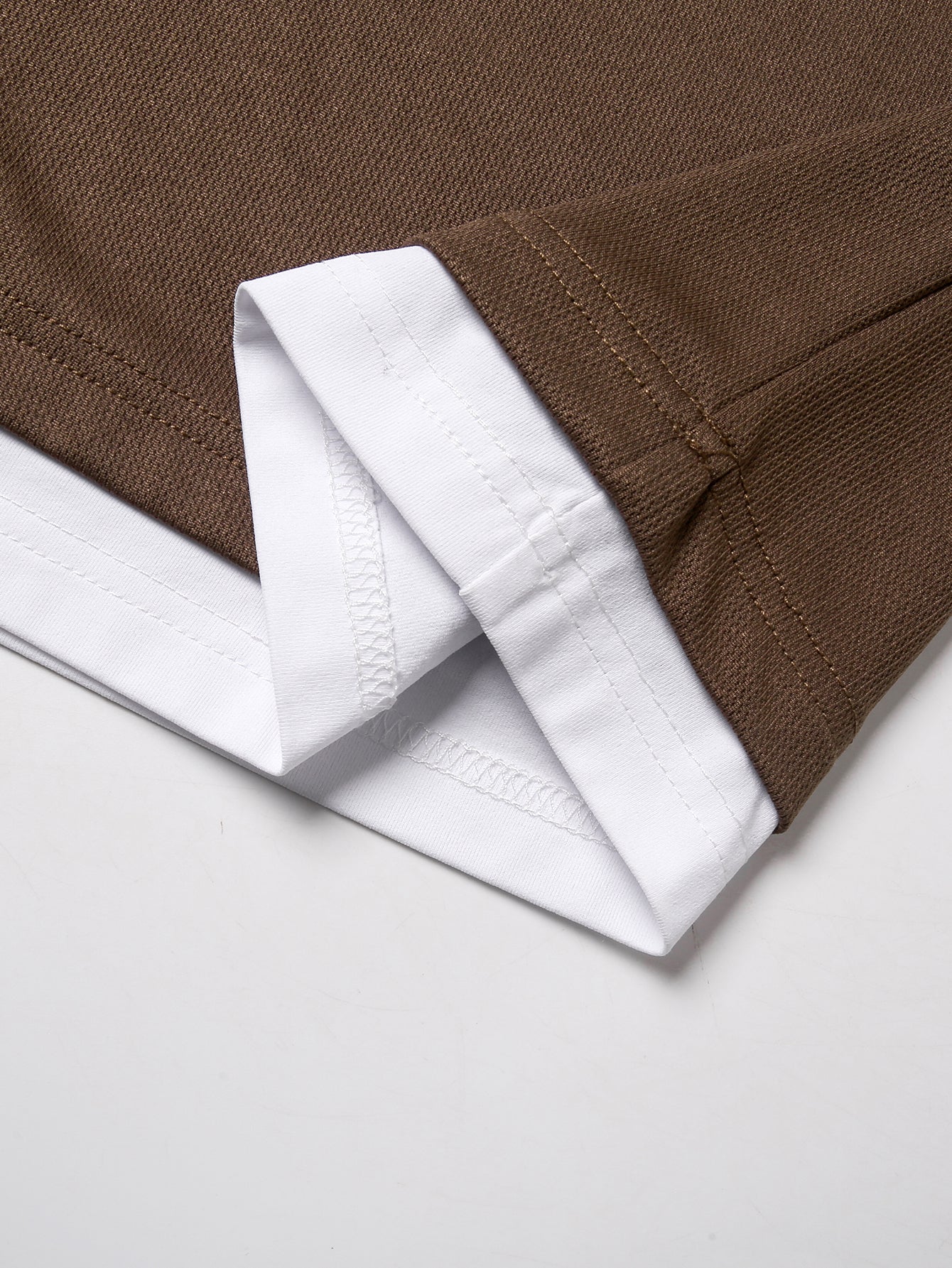 2 Pieces Relax Fit 2 In 1 Notched Collar Textured T-Shirt - Image 7