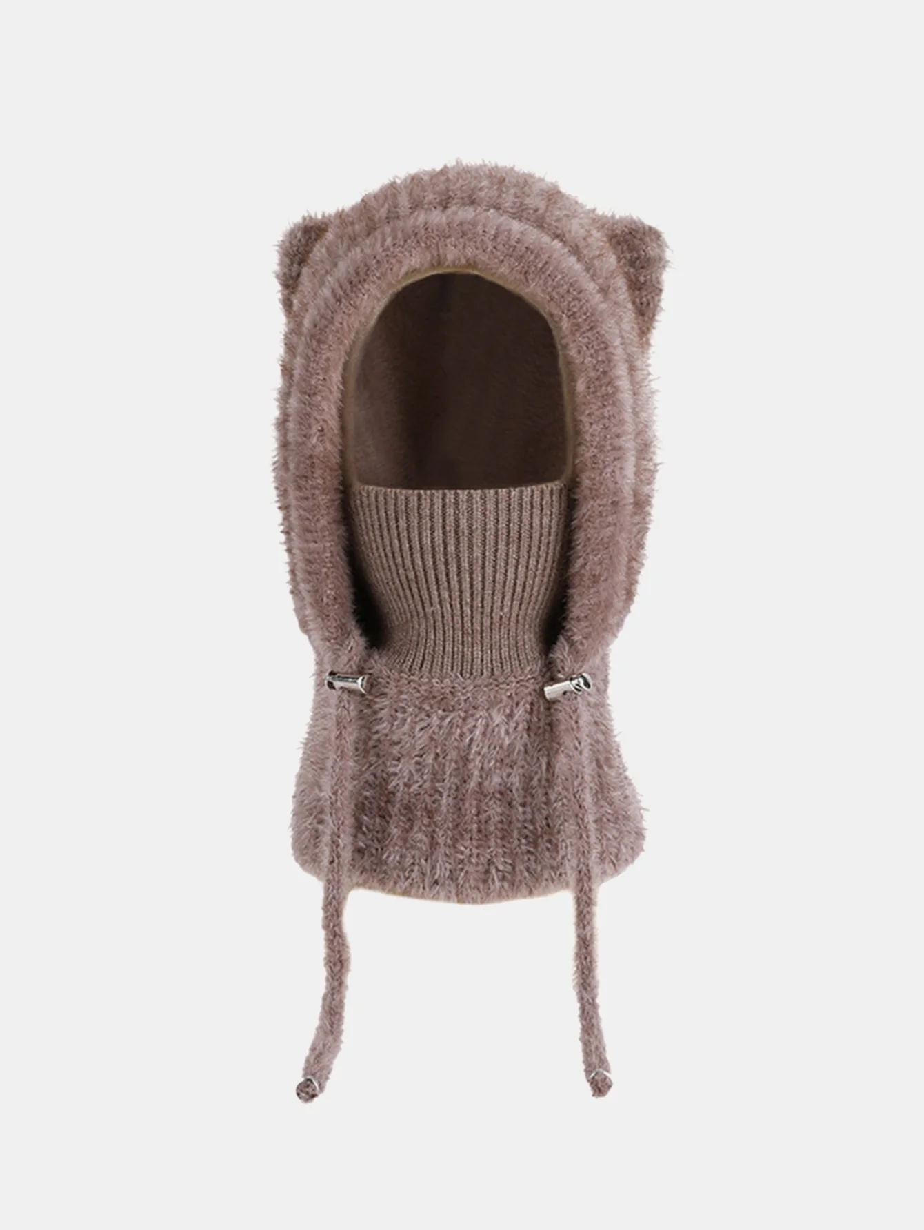 3-in-1 Fleece Lined Balaclava Knit Hat With Scarf Face Mask - Image 3