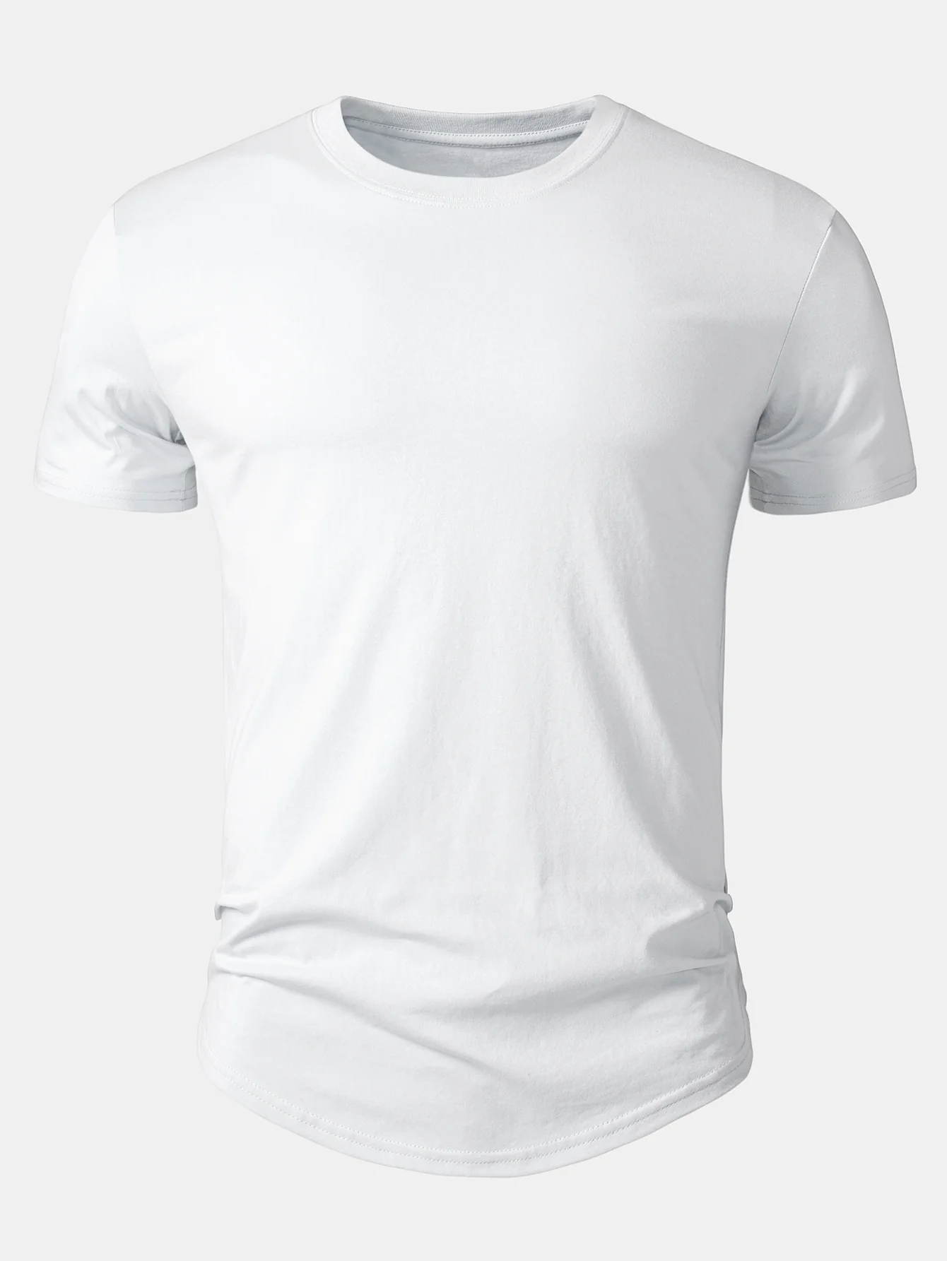 3 Pieces Basic Cotton Arc Hem T-Shirts - Image 7