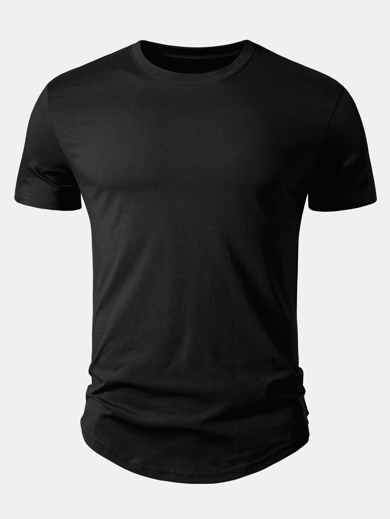 3 Pieces Basic Cotton Arc Hem T-Shirts - Image 9