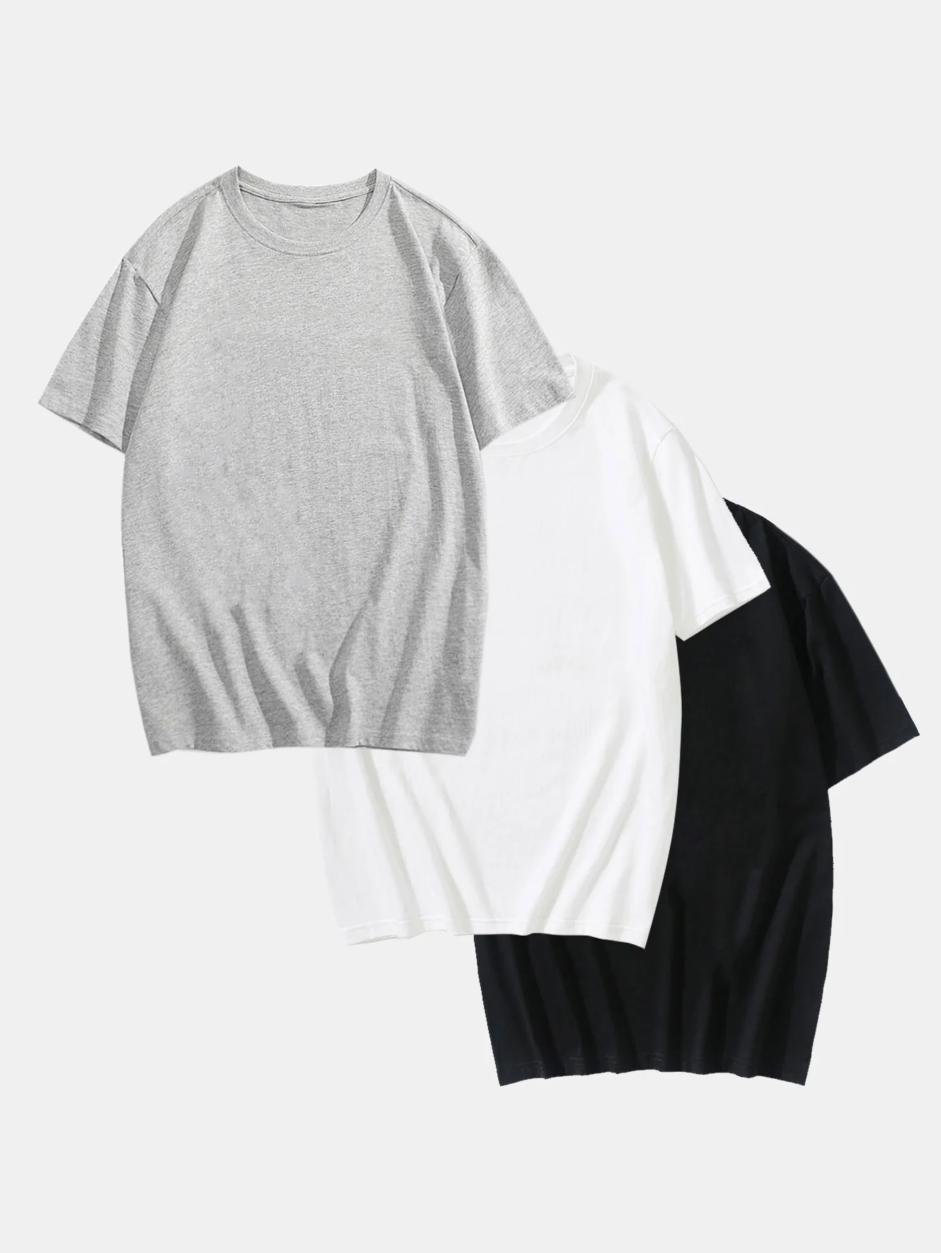 3 Stück Basic Baumwoll-T-Shirt - Image 2