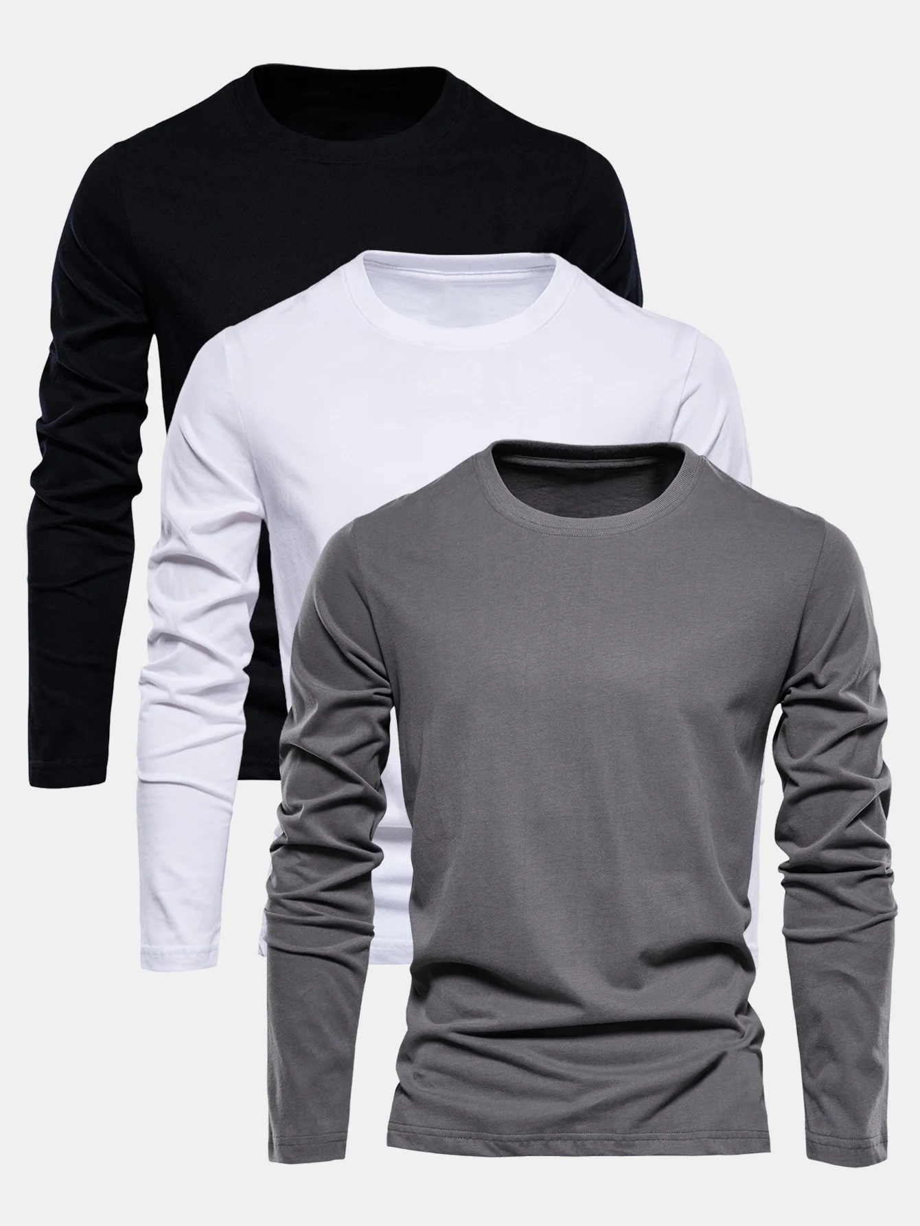 3 Stücke Basic Langarm Baumwolle T-Shirts - Image 10
