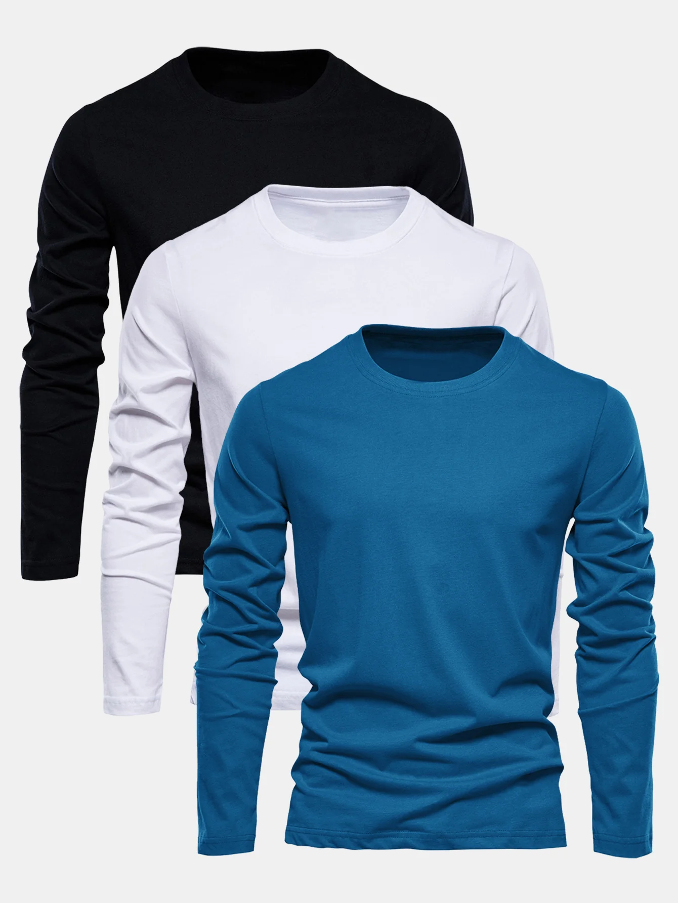 3 Stücke Basic Langarm Baumwolle T-Shirts - Image 7