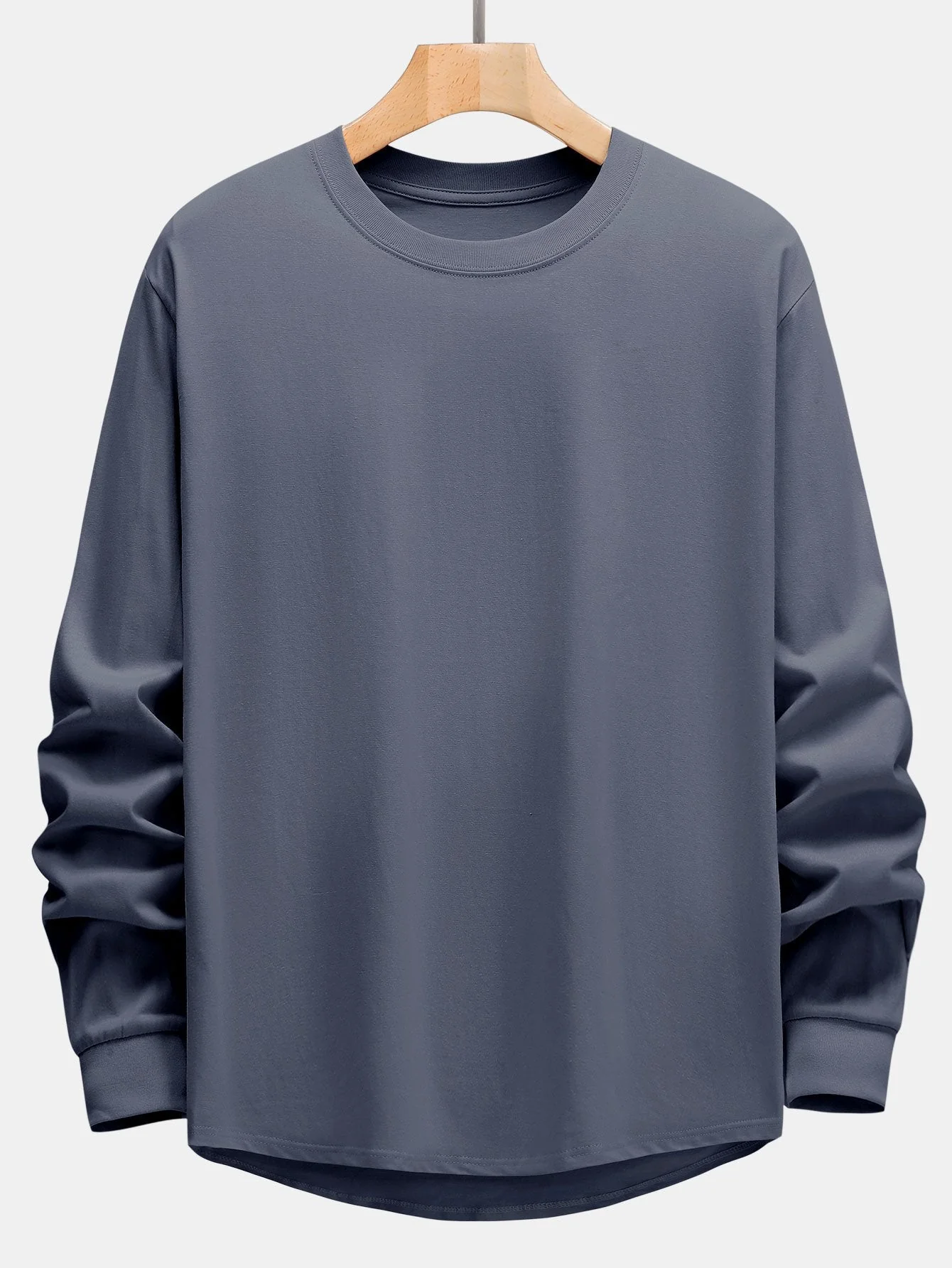 3 Stück Basic Langarm Schwergewicht Arc Hem T-Shirts - Image 12