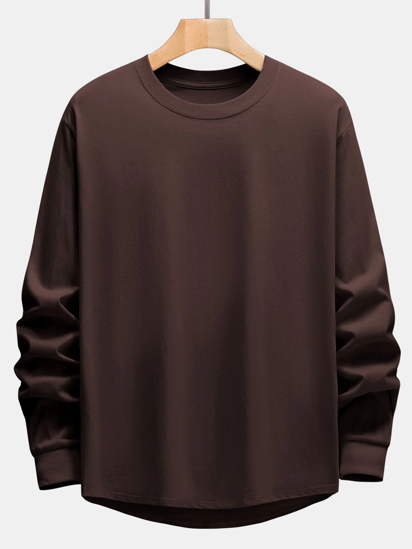 3 Stück Basic Langarm Schwergewicht Arc Hem T-Shirts - Image 14