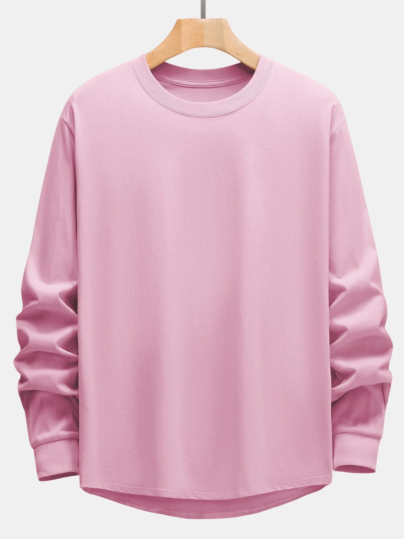 3 Stück Basic Langarm Schwergewicht Arc Hem T-Shirts - Image 15