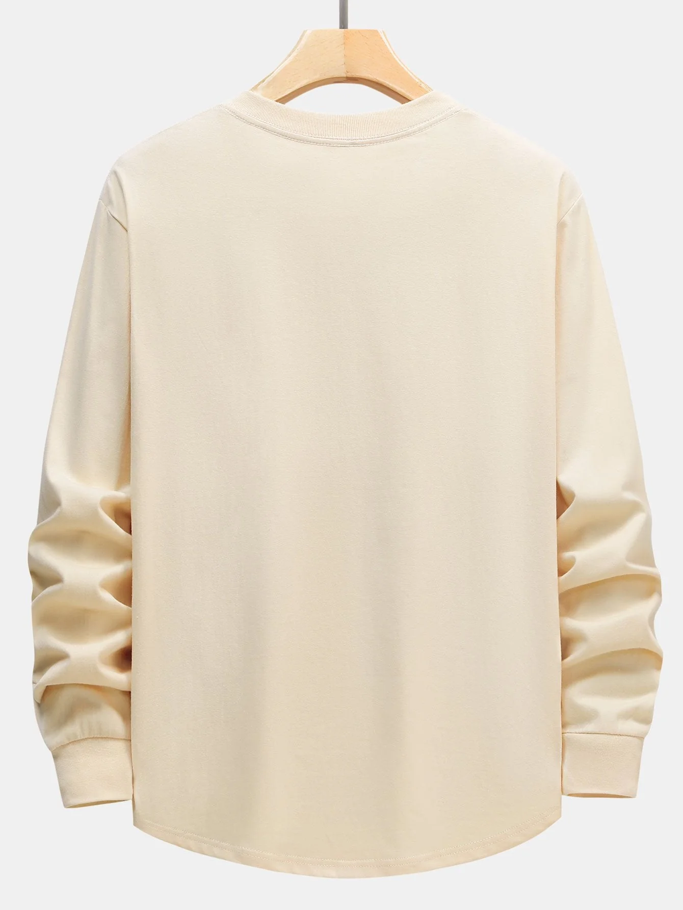 3 Stück Basic Langarm Schwergewicht Arc Hem T-Shirts - Image 16