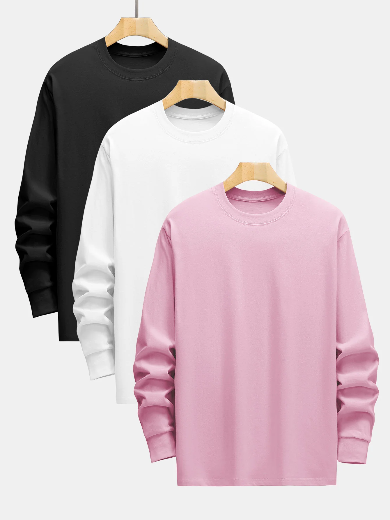 3 Stück Basic Langarm Schwergewicht T-Shirts - Image 7