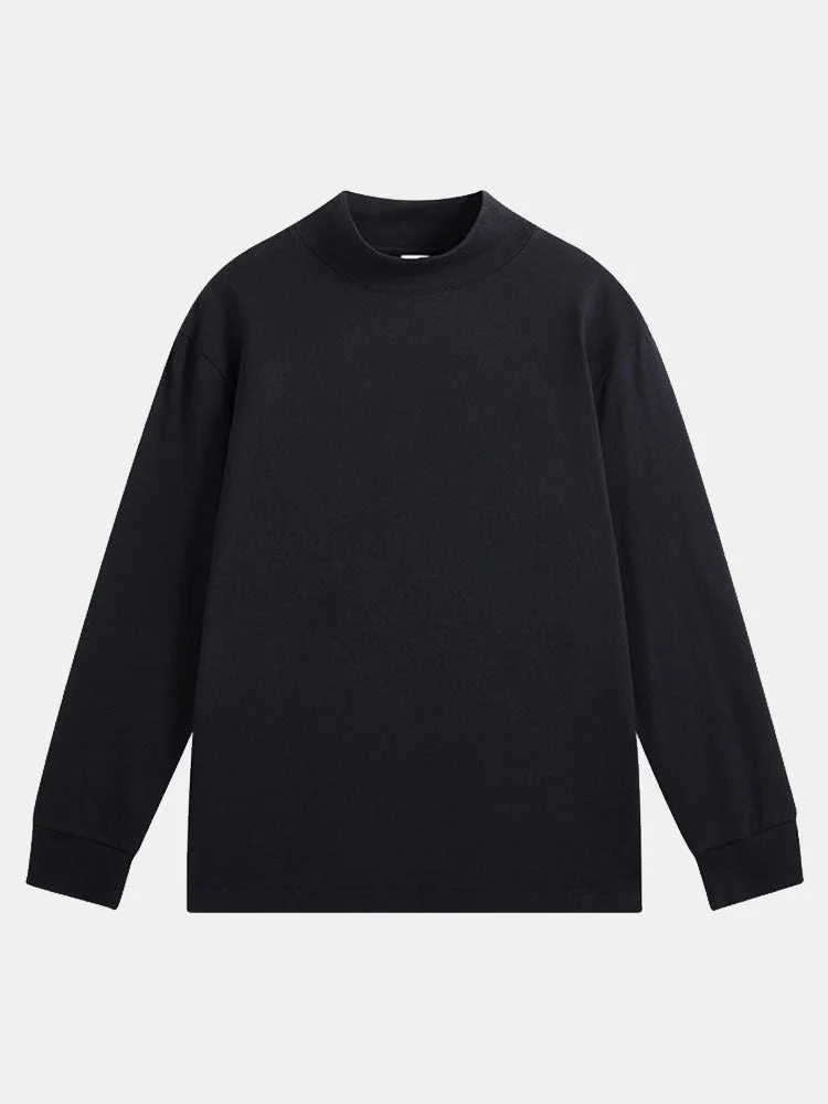 3 Stück Basic Langarm-Mock-Neck T-Shirt - Image 5