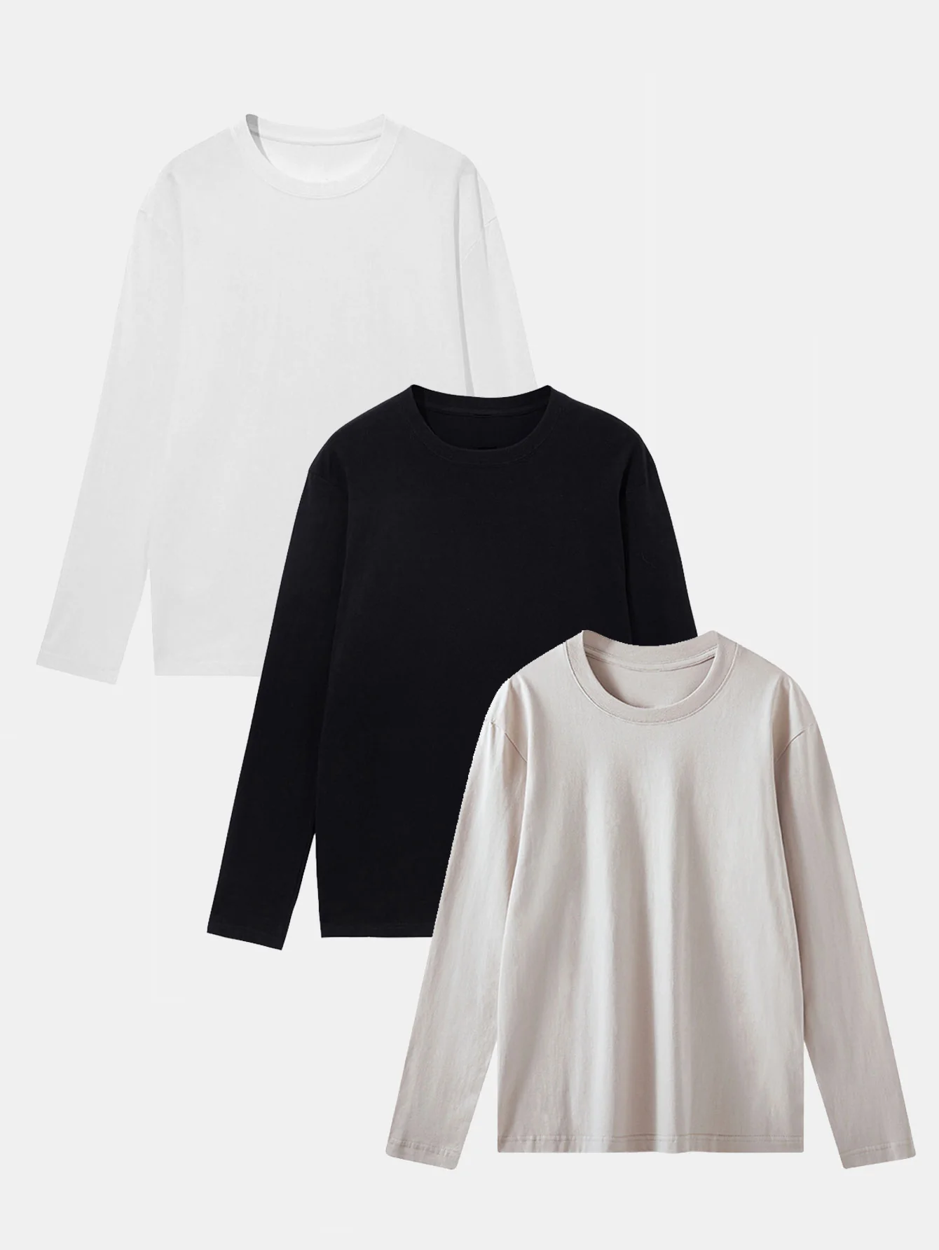 3 Stück Basic Langarm-T-Shirt