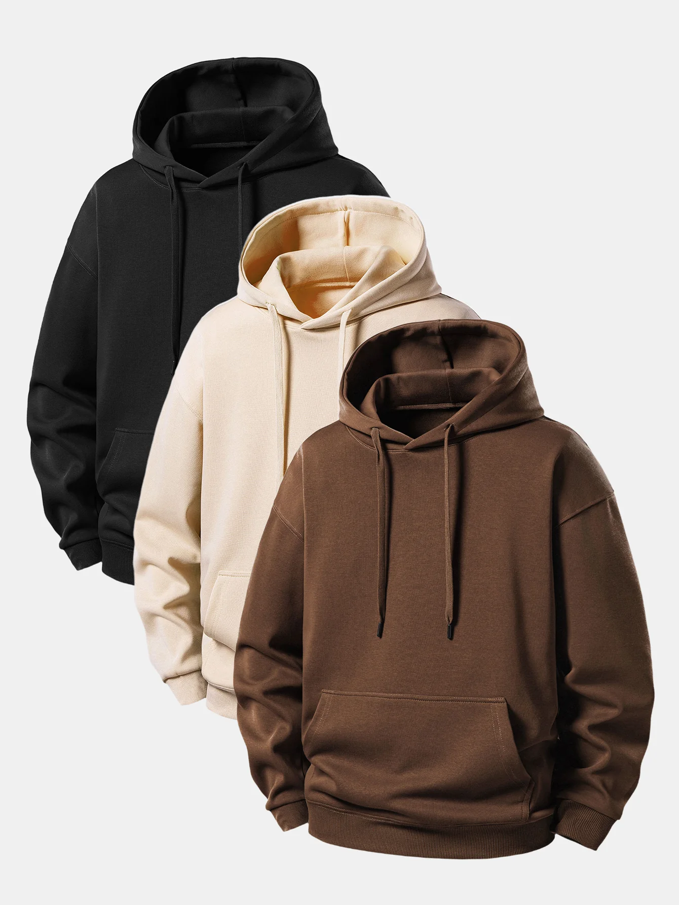 3 Pieces Basic Relax Fit Hoodie - Image 4