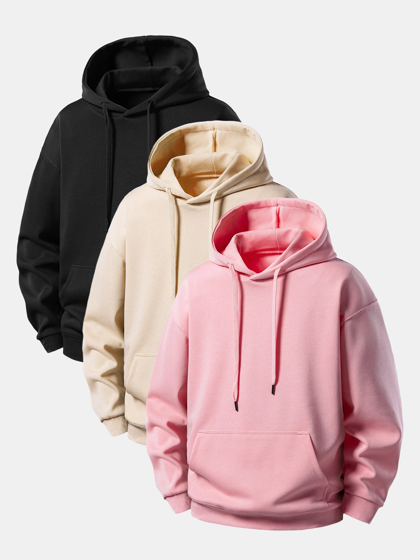 3 Pieces Basic Relax Fit Hoodie - Image 5