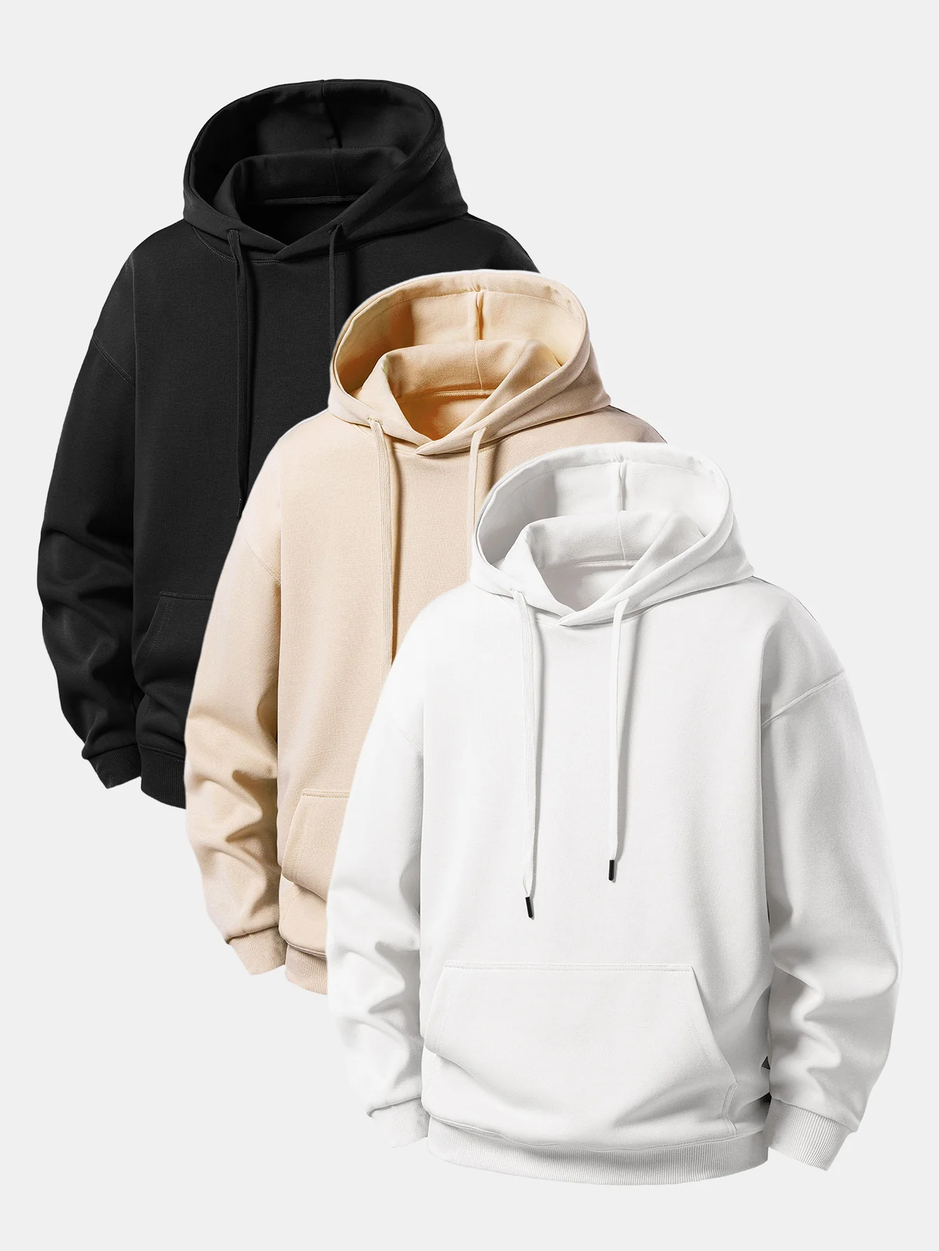 3 Pieces Basic Relax Fit Hoodie - Image 6