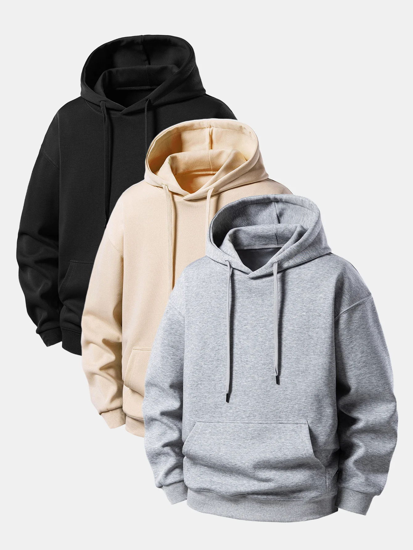3 Pieces Basic Relax Fit Hoodie - Image 7