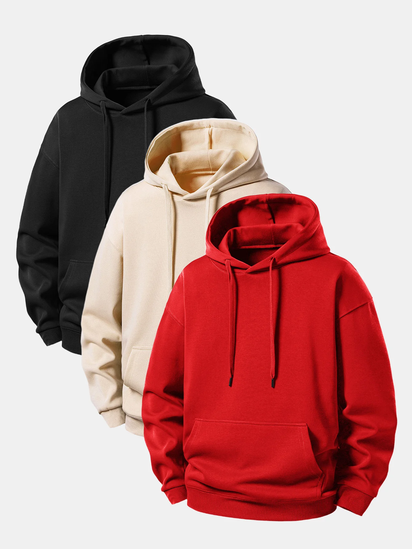 3 Pieces Basic Relax Fit Hoodie - Image 9