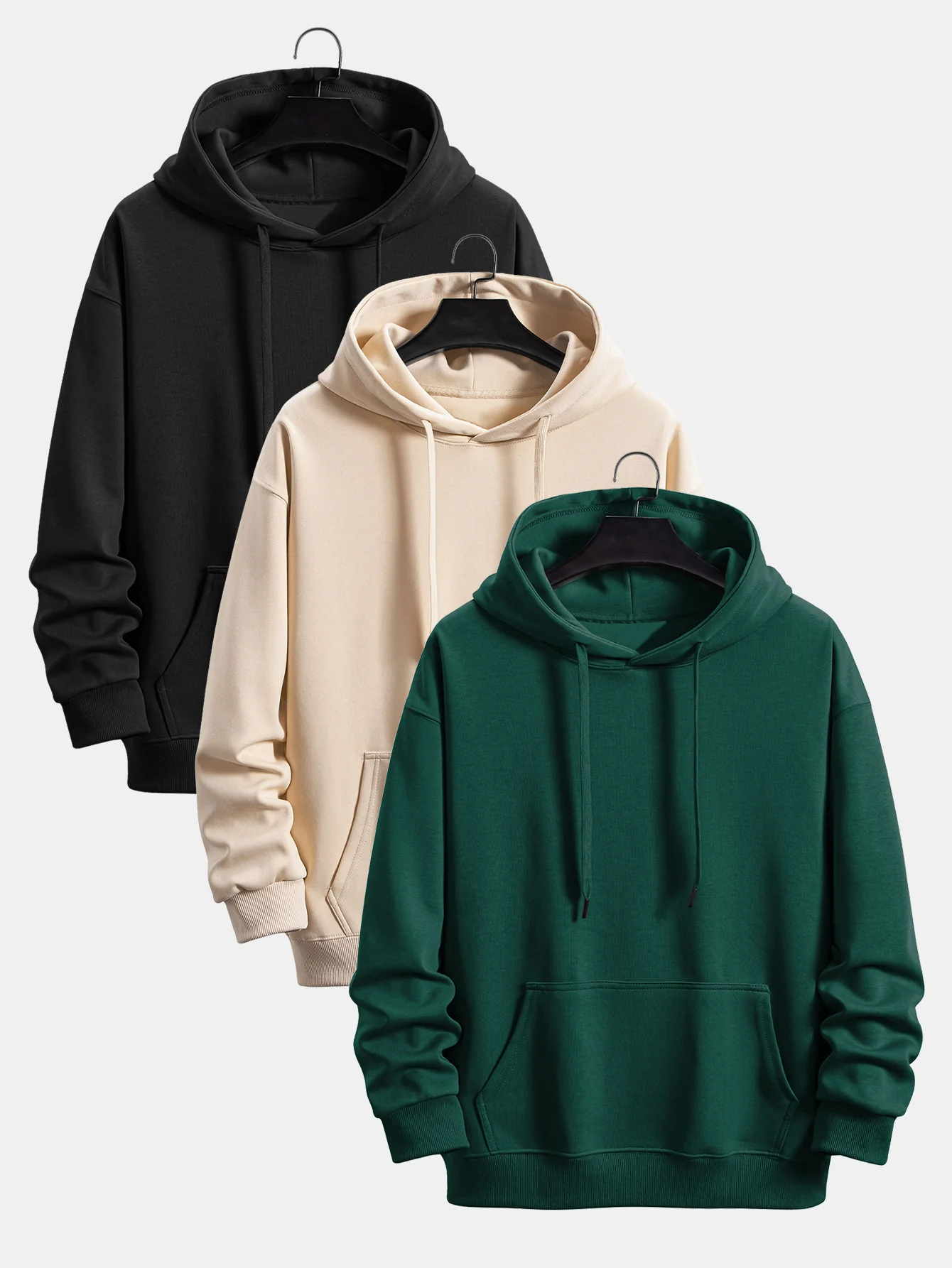 3 Pieces Basic Relax Fit Hoodie - Image 2