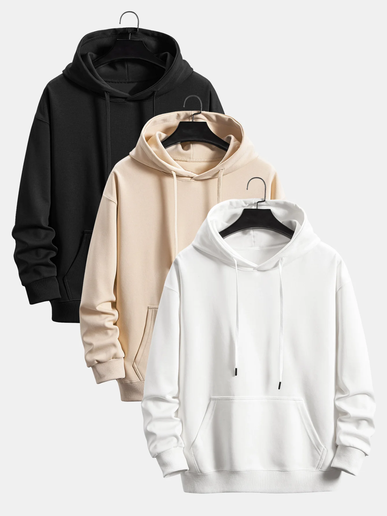 3 Pieces Basic Relax Fit Hoodie - Image 3