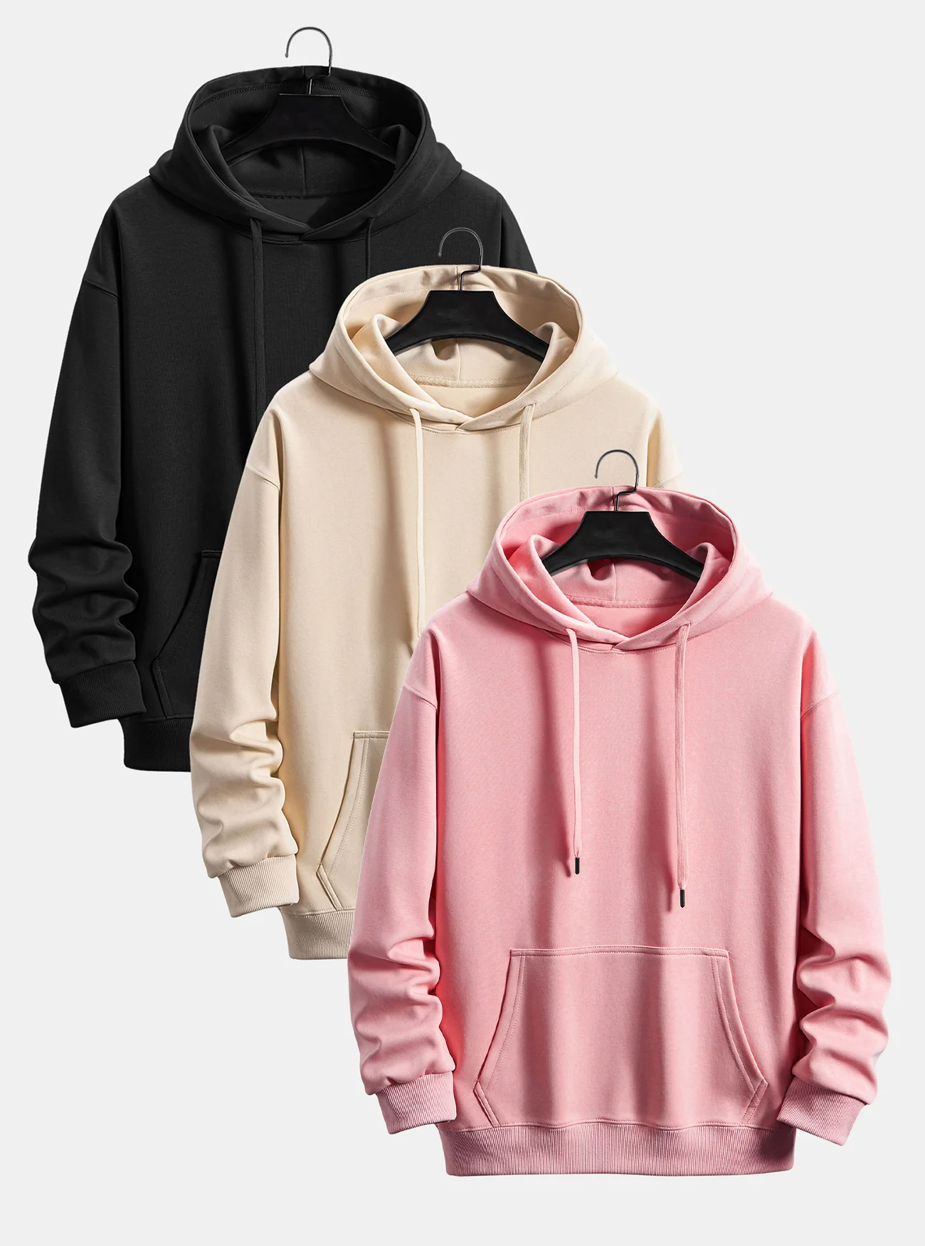 3 Pieces Basic Relax Fit Hoodie - Image 4