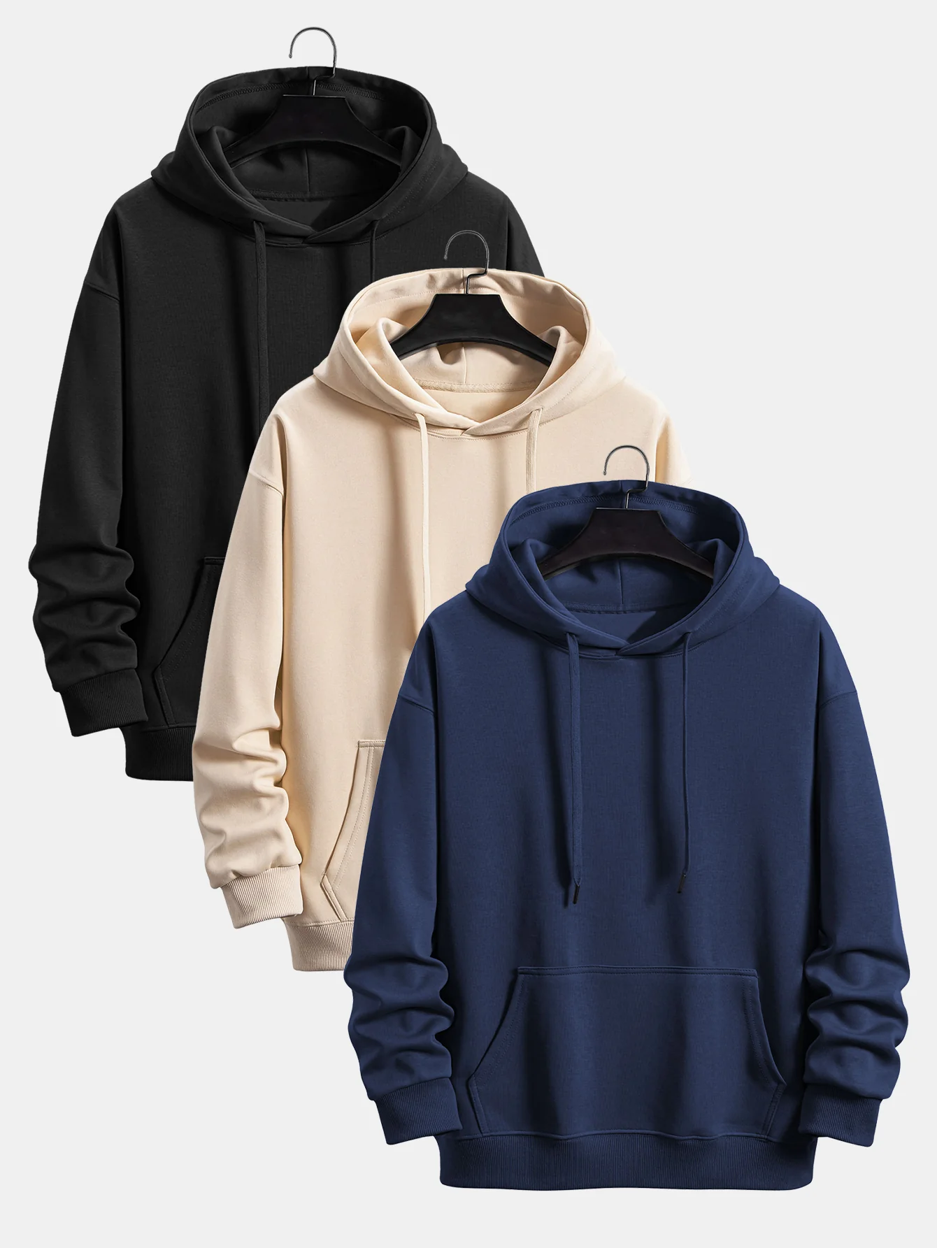 3 Pieces Basic Relax Fit Hoodie - Image 5
