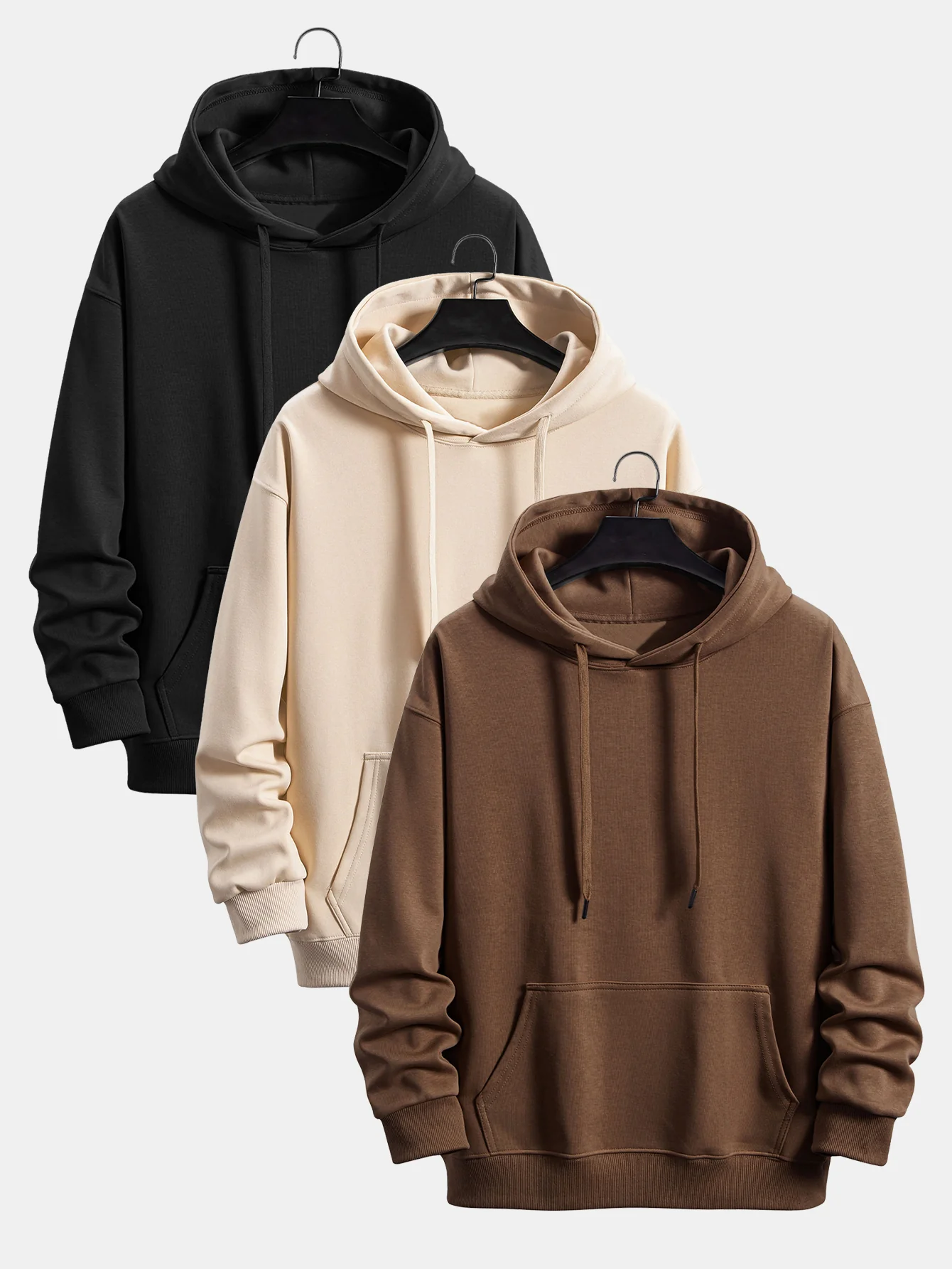 3 Pieces Basic Relax Fit Hoodie - Image 6