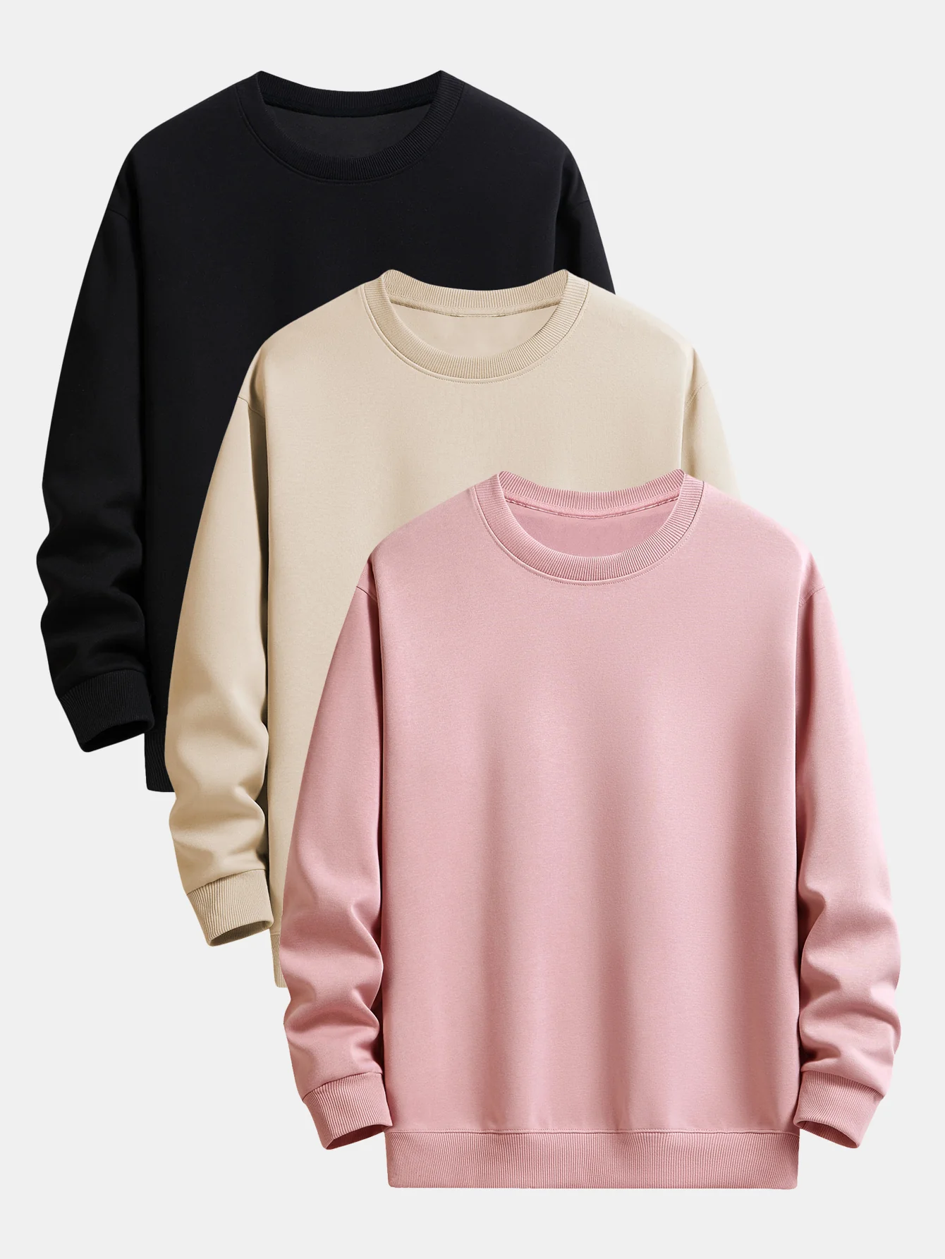 3 Stück Basic Relaxed Fit Sweatshirt