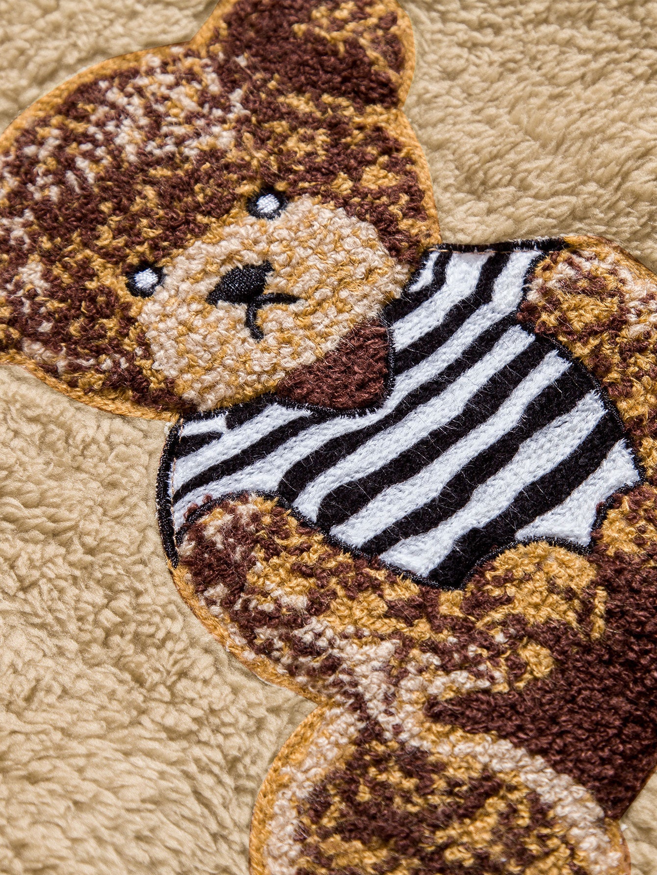 Bear Embroidered Patch Teddy Hoodie & Teddy Jogger Pants - Image 15