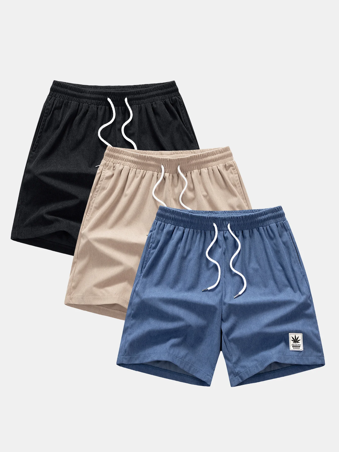 3-teiliges Corduroy Drawstring Shorts Set - Image 2