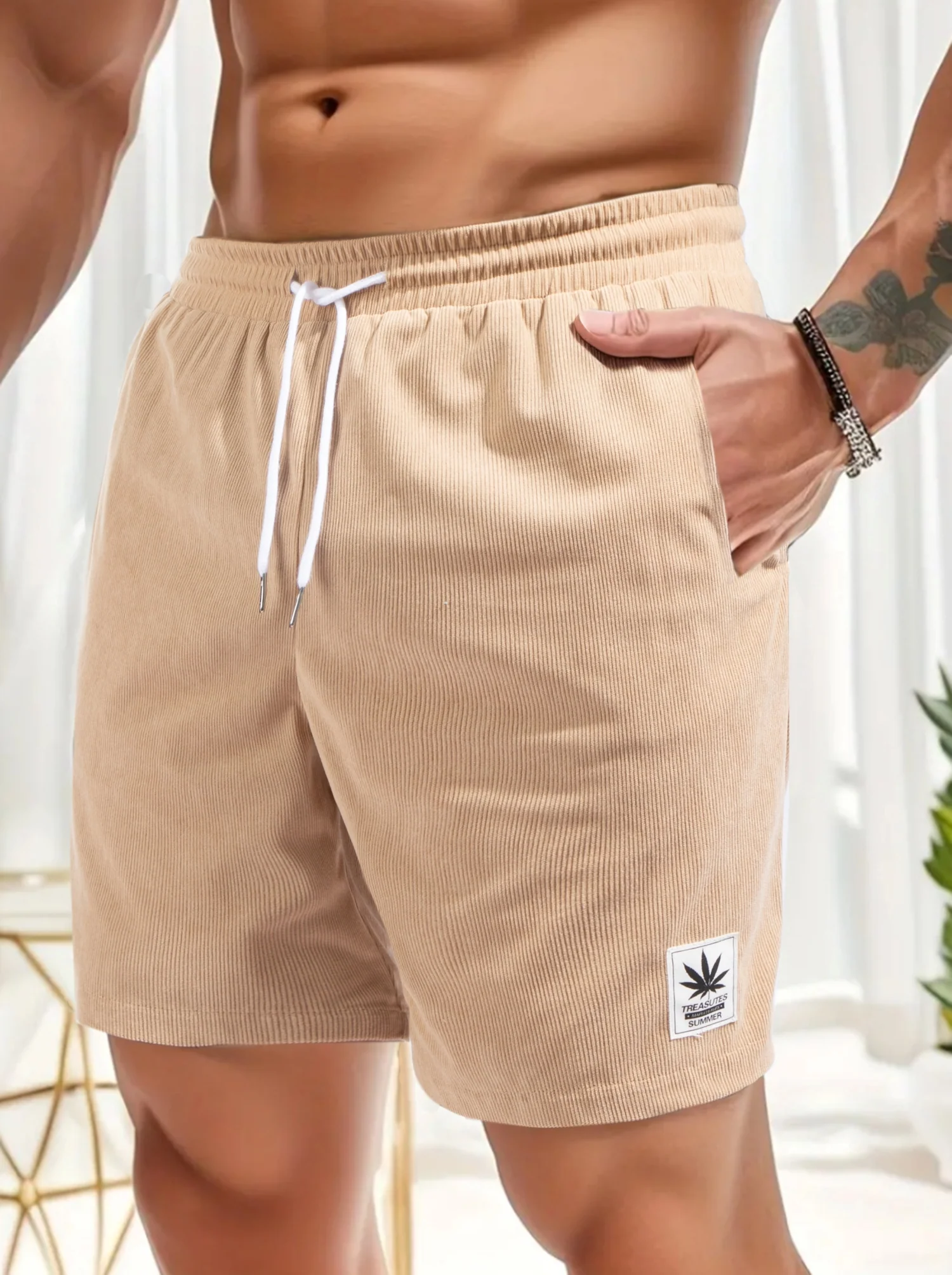 3-teiliges Corduroy Drawstring Shorts Set - Image 3