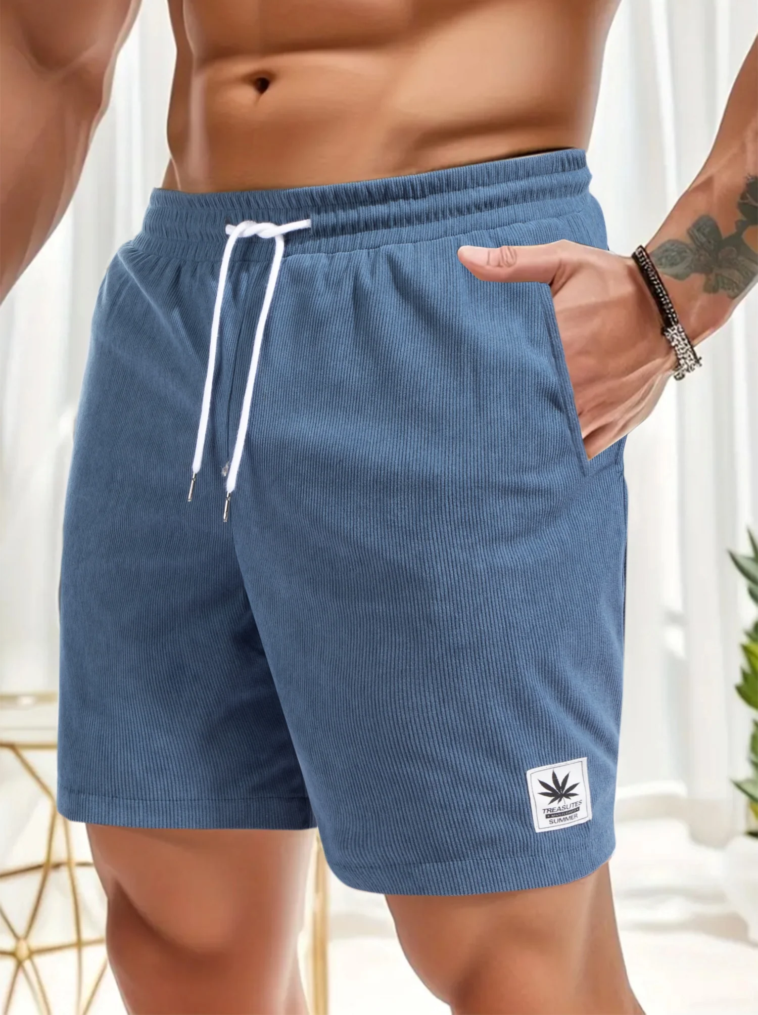 3-teiliges Corduroy Drawstring Shorts Set - Image 4