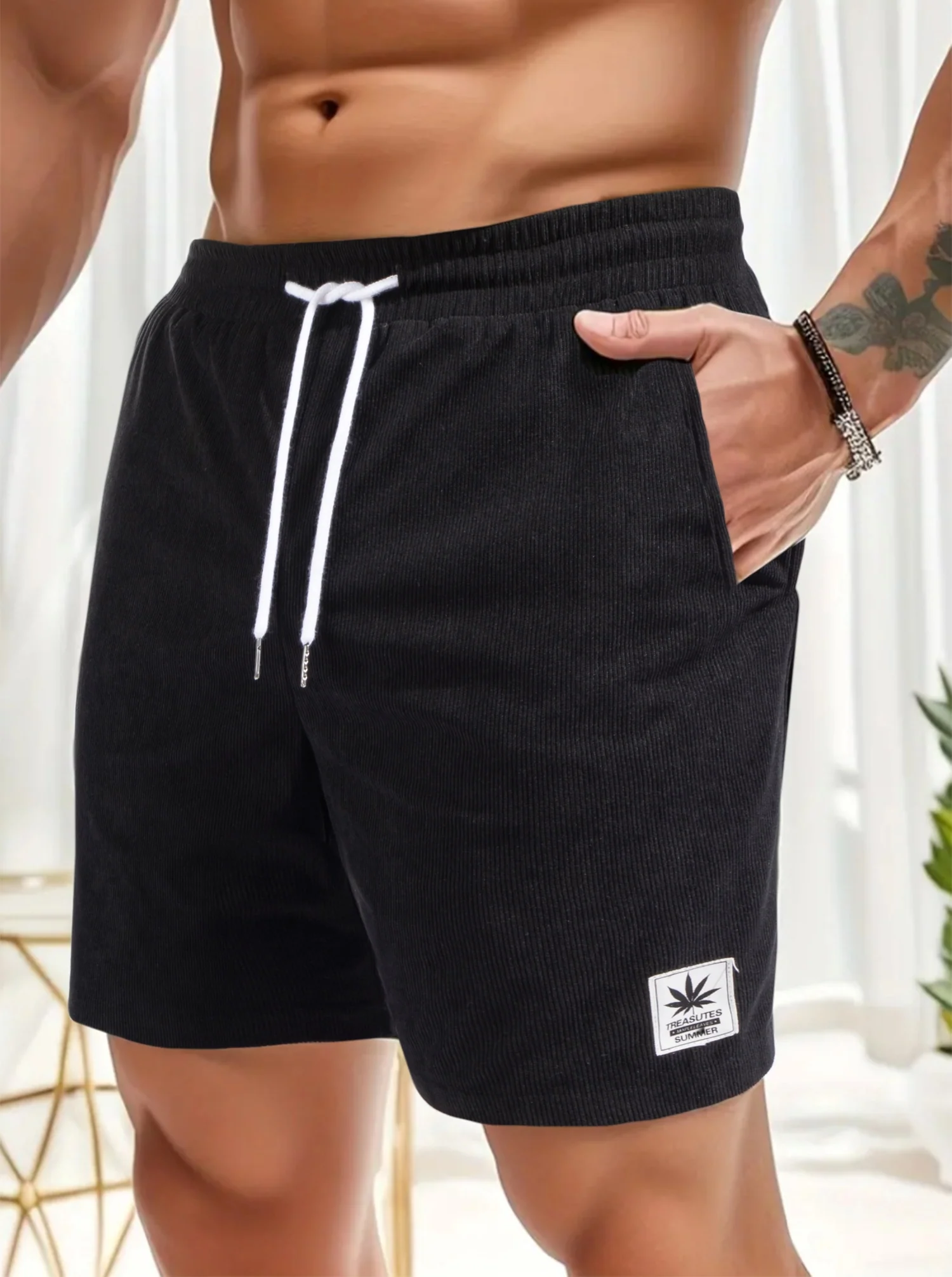3-teiliges Corduroy Drawstring Shorts Set - Image 5