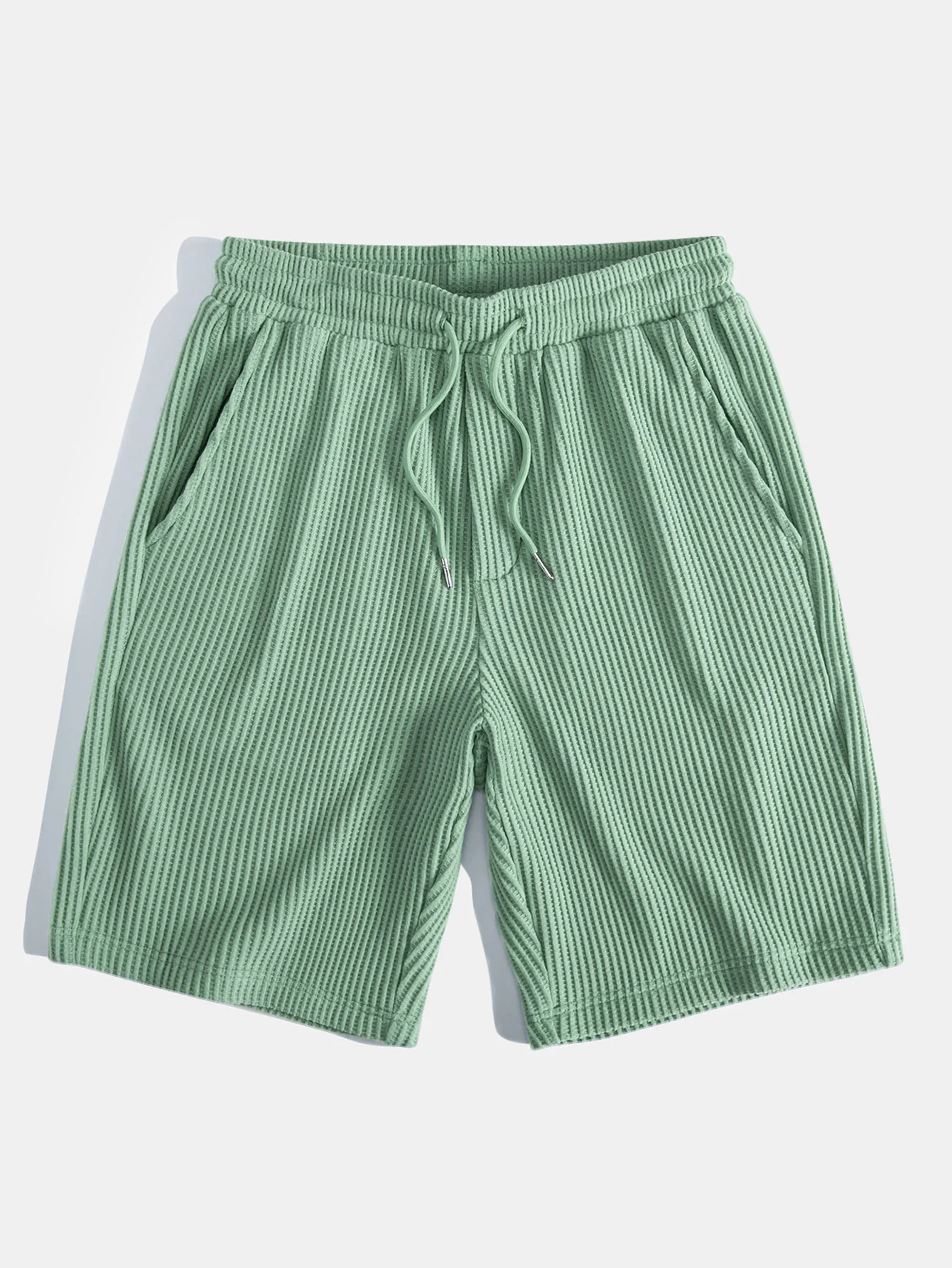3-teiliges Kordelzug Strick Waffel Shorts - Image 16