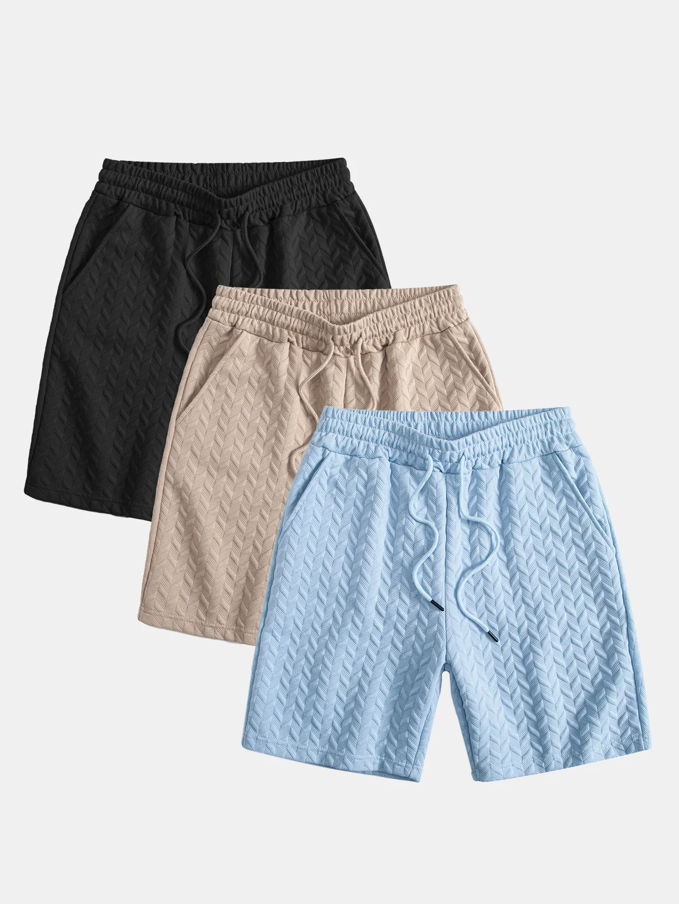 3 Stück geometrische Jacquard-Shorts - Image 3