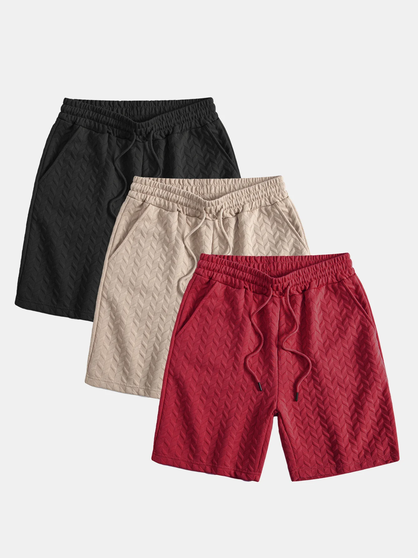 3 Stück geometrische Jacquard-Shorts - Image 5