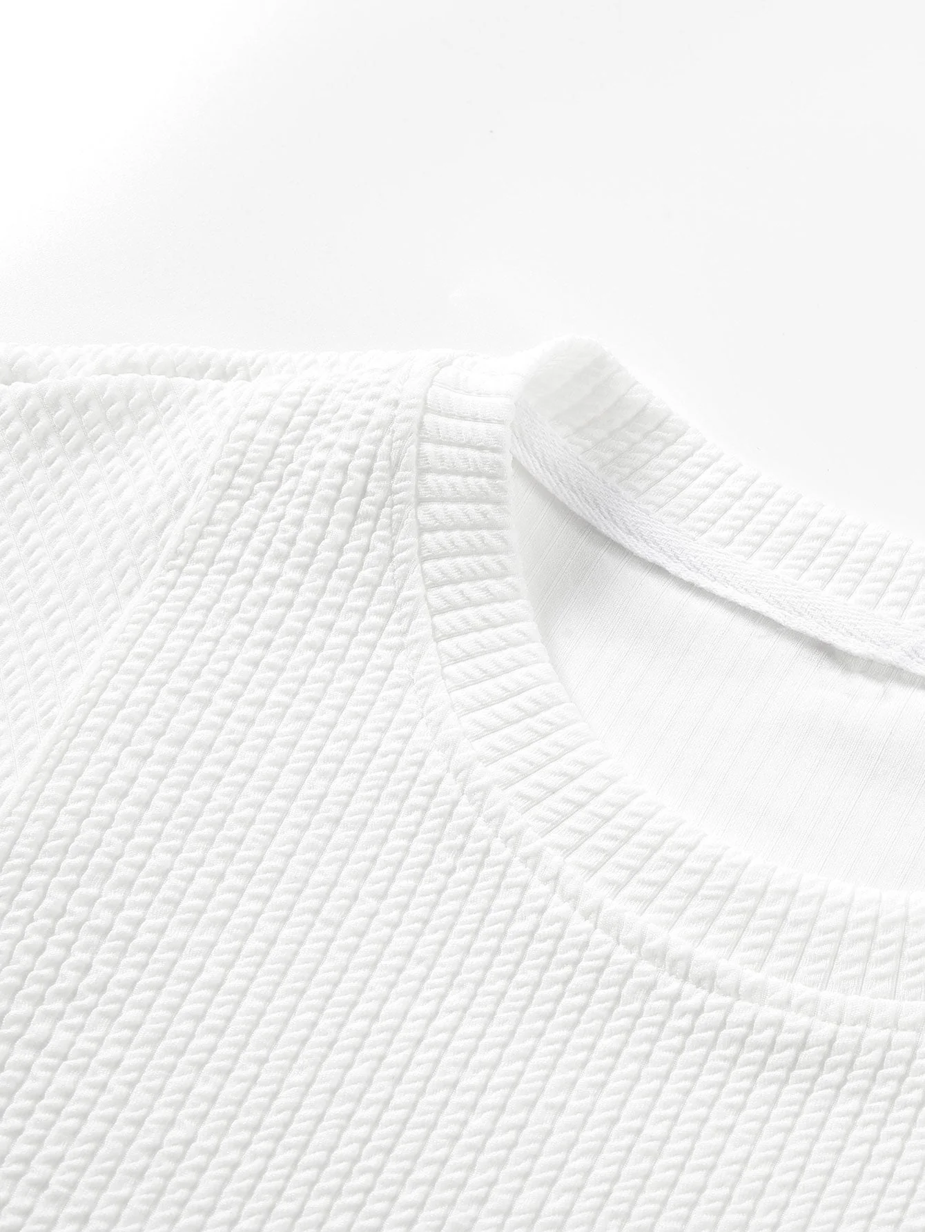 3 Stück Langarm Relaxed Fit Patchwork Ripp T-Shirts - Image 6