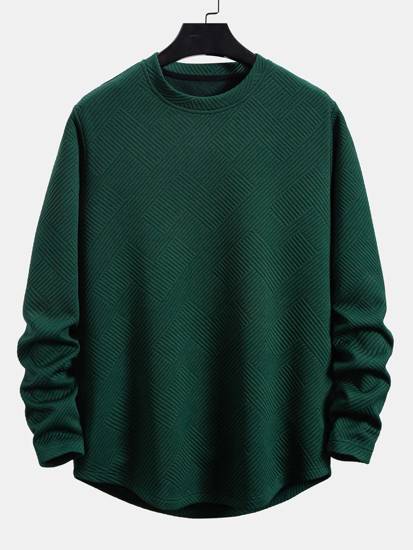 3 Stück Langarm Streifen Jacquard Bogen Saum T-Shirts - Image 3