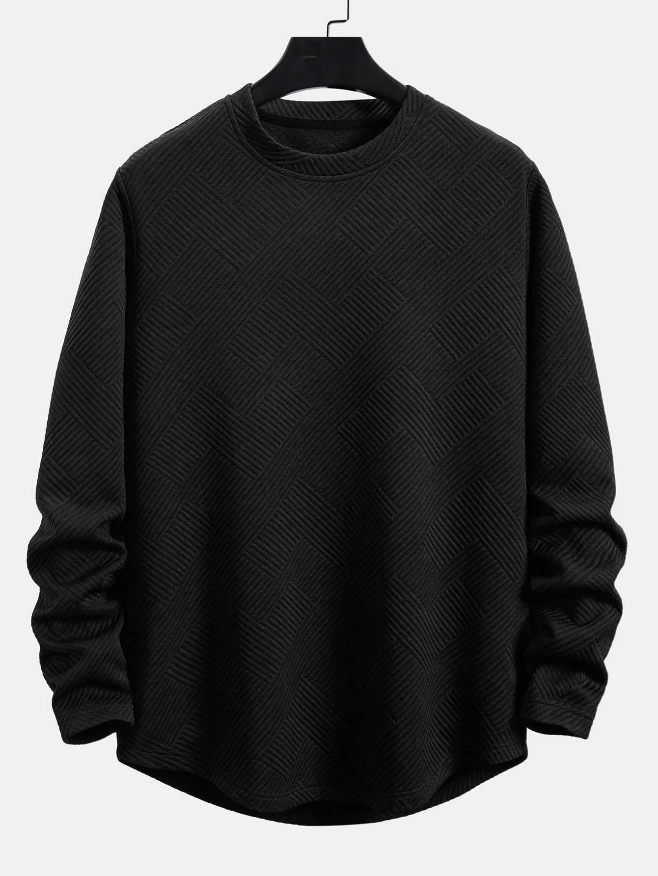 3 Stück Langarm Streifen Jacquard Bogen Saum T-Shirts - Image 5