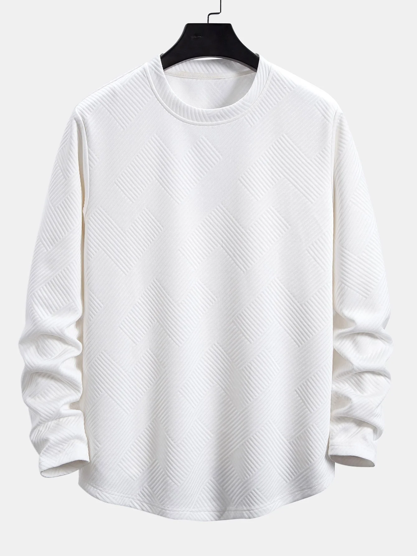 3 Stück Langarm Streifen Jacquard Bogen Saum T-Shirts - Image 7