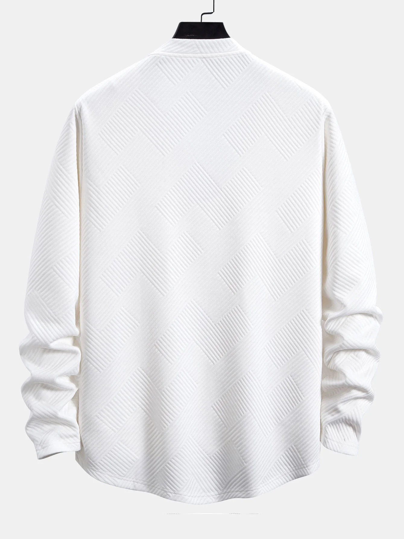 3 Stück Langarm Streifen Jacquard Bogen Saum T-Shirts - Image 8