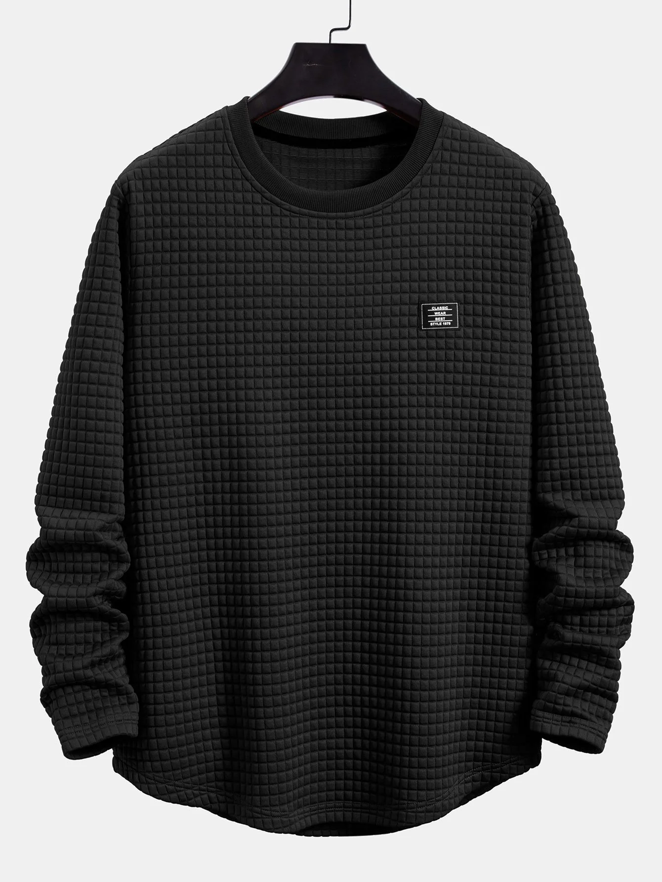 3 Stück Langarm Waffel Arc Saum T-Shirts - Image 3