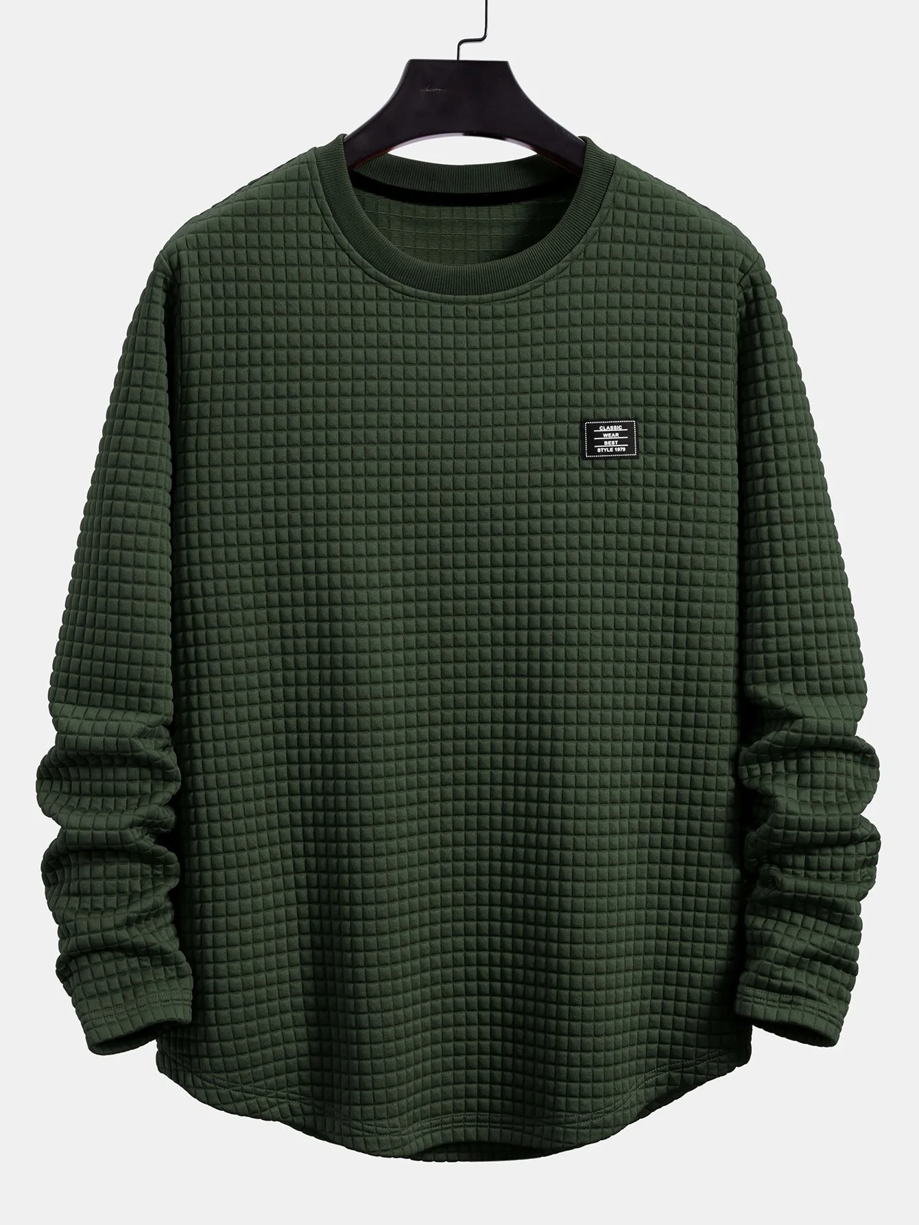 3 Stück Langarm Waffel Arc Saum T-Shirts - Image 9