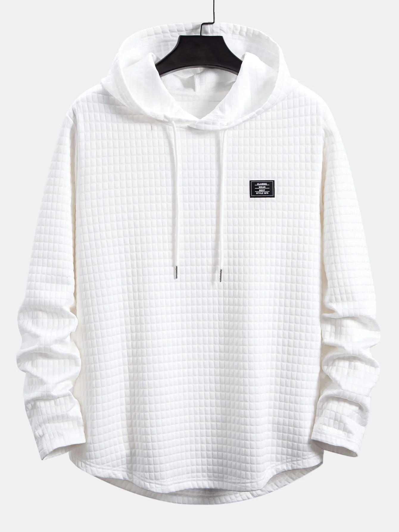3 Stück Langarm Waffel Kapuzen T-Shirts mit abgerundetem Saum - Image 7