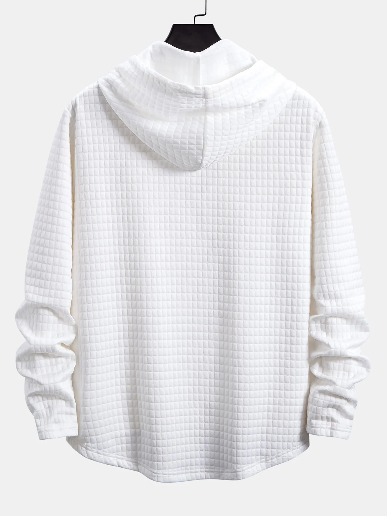 3 Stück Langarm Waffel Kapuzen T-Shirts mit abgerundetem Saum - Image 8