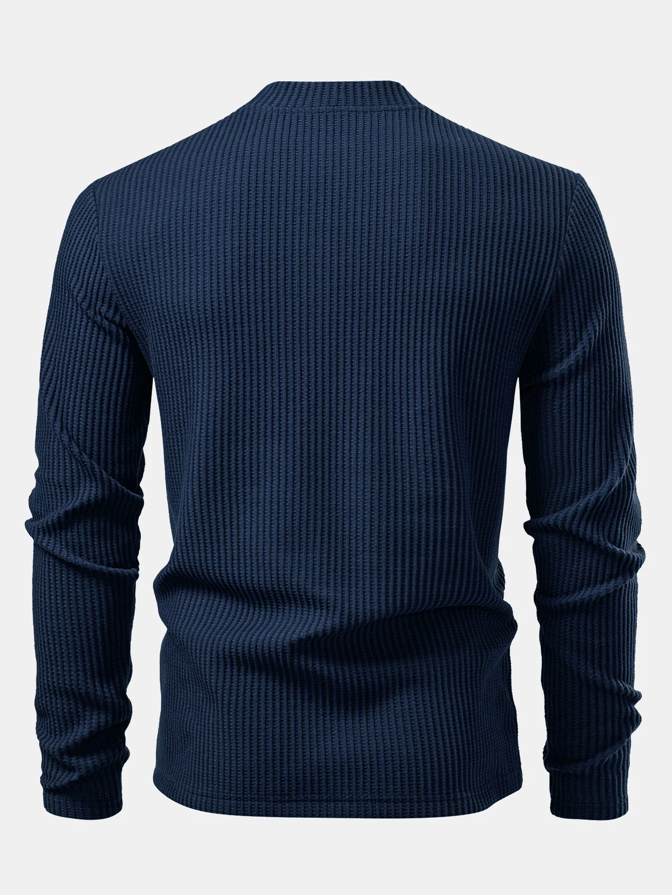 Langarm Waffel Stehkragen T-Shirt - Image 8