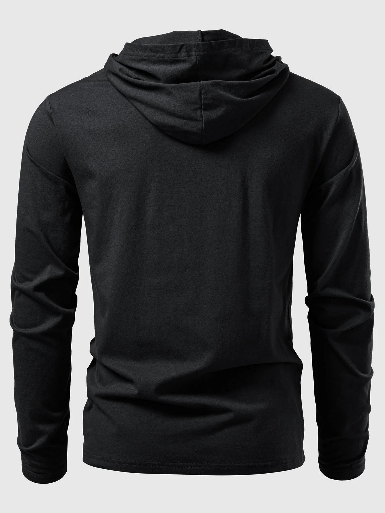 Langärmliges Baumwoll-Kapuzen-T-Shirt - Image 6