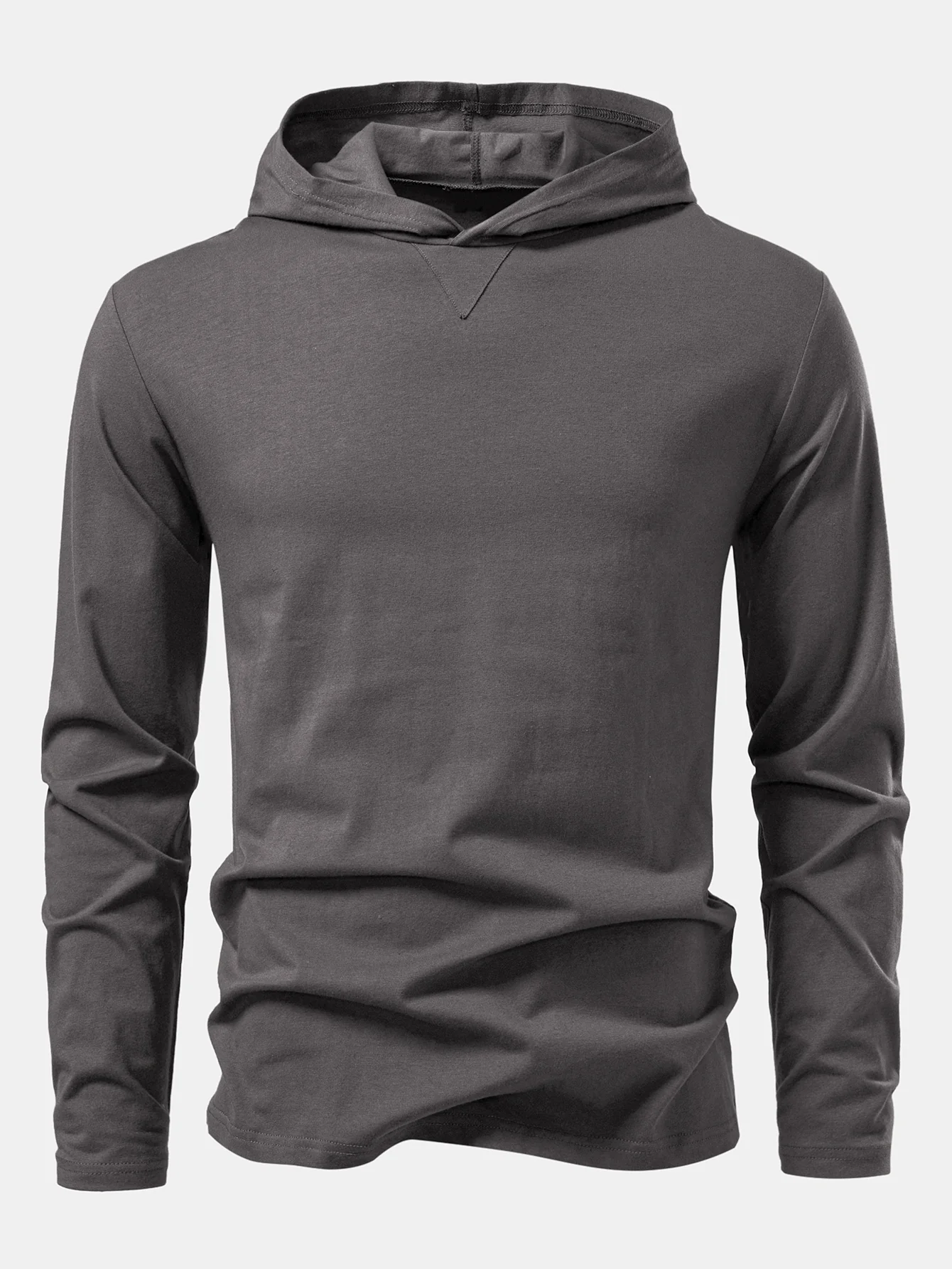 Langärmliges Baumwoll-Kapuzen-T-Shirt - Image 11