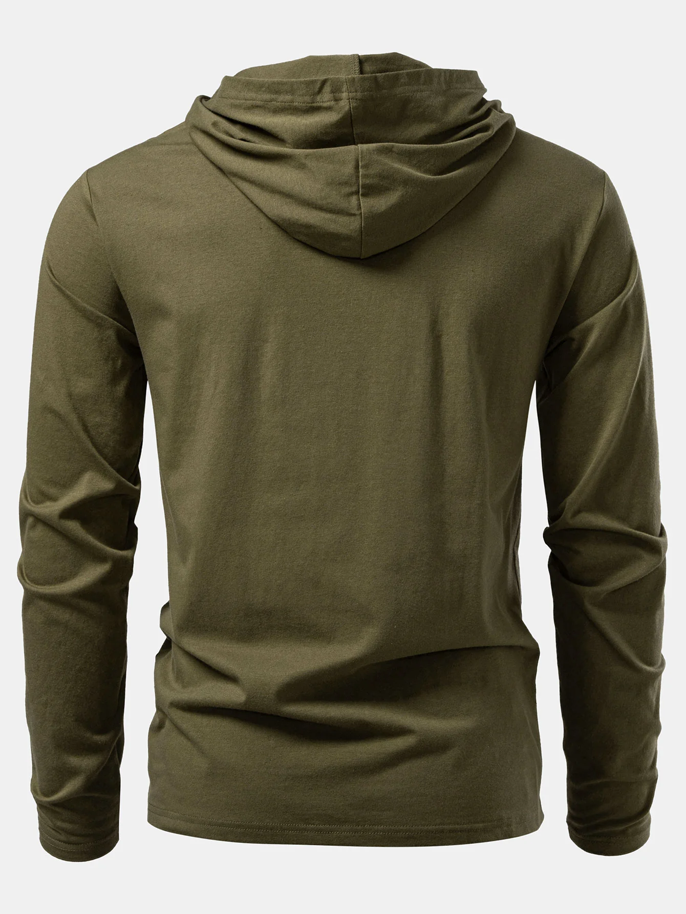 Langärmliges Baumwoll-Kapuzen-T-Shirt - Image 2