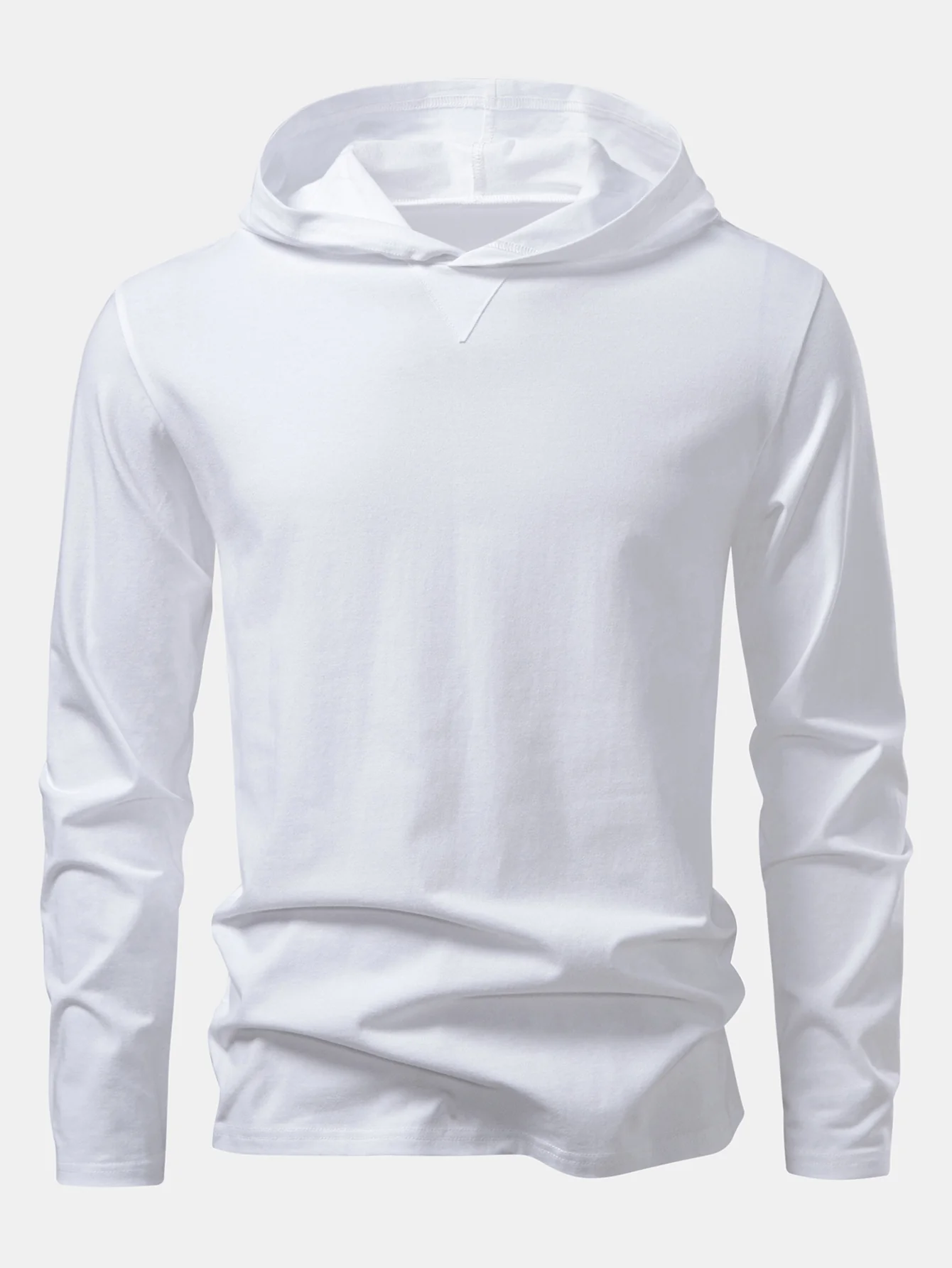 Langärmliges Baumwoll-Kapuzen-T-Shirt - Image 3