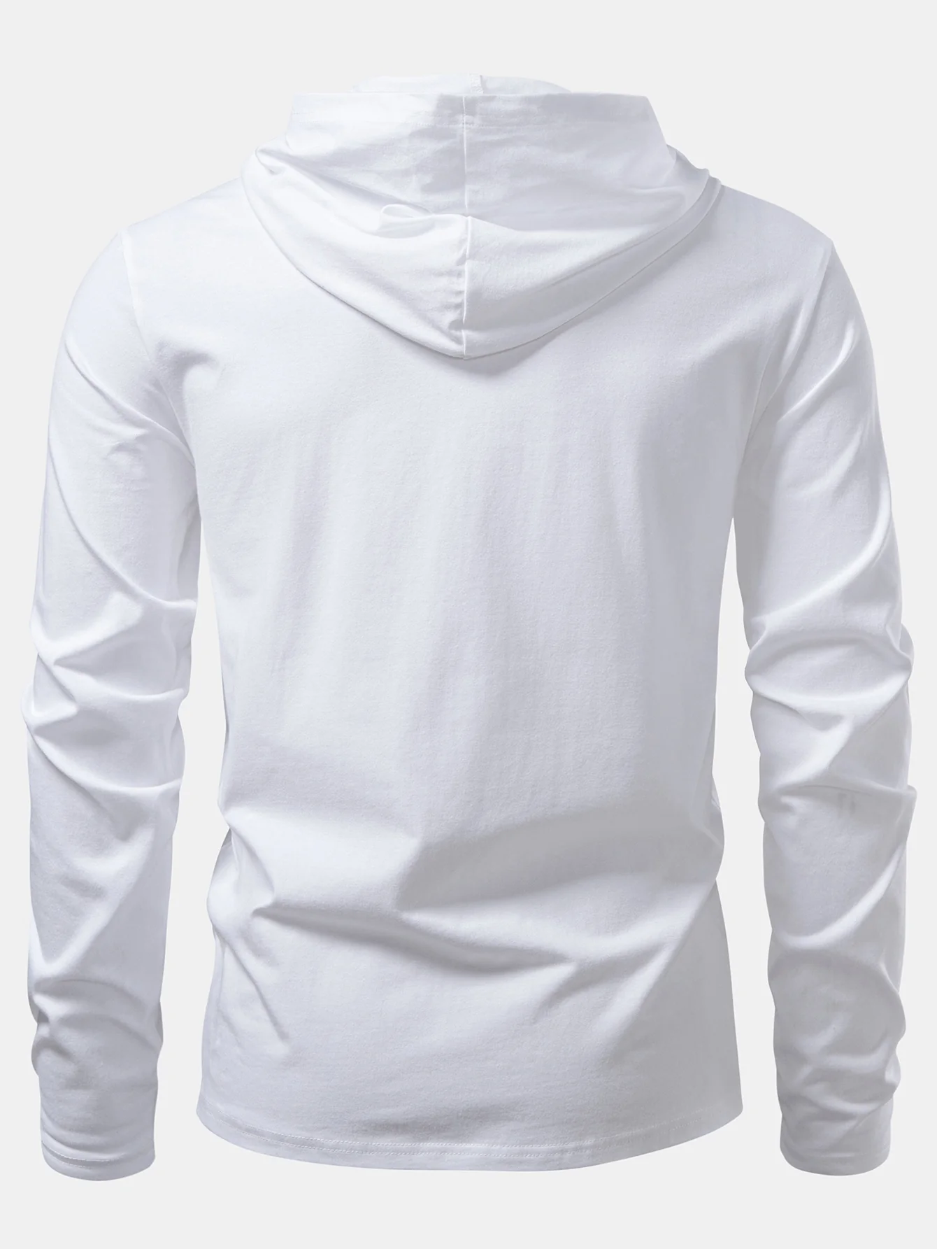 Langärmliges Baumwoll-Kapuzen-T-Shirt - Image 4