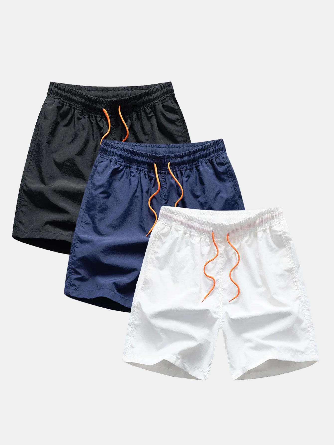3 Stück Herren Mid-Length Badeshorts mit Kordelzug