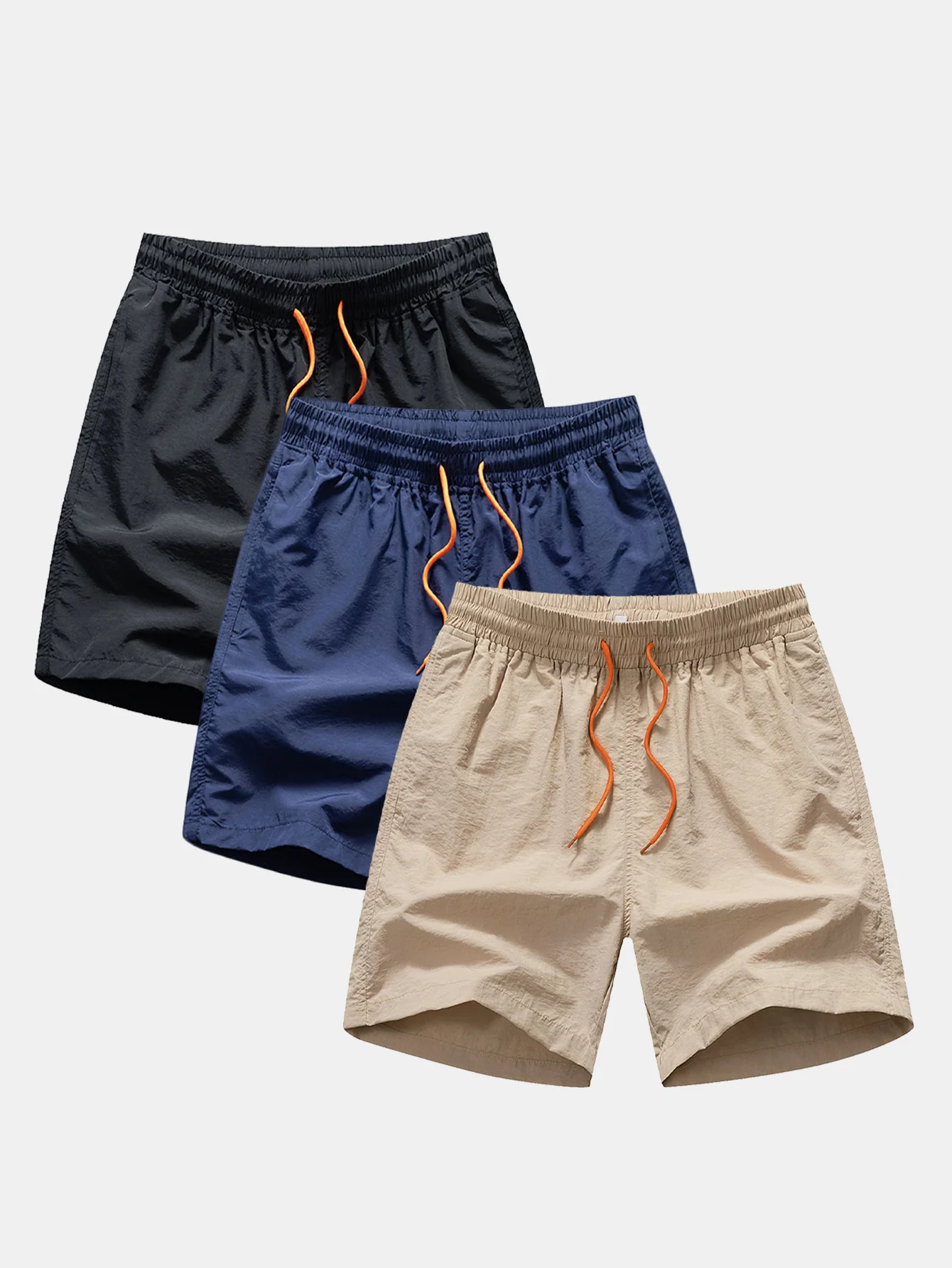3 Stück Herren Mid-Length Badeshorts mit Kordelzug - Image 2